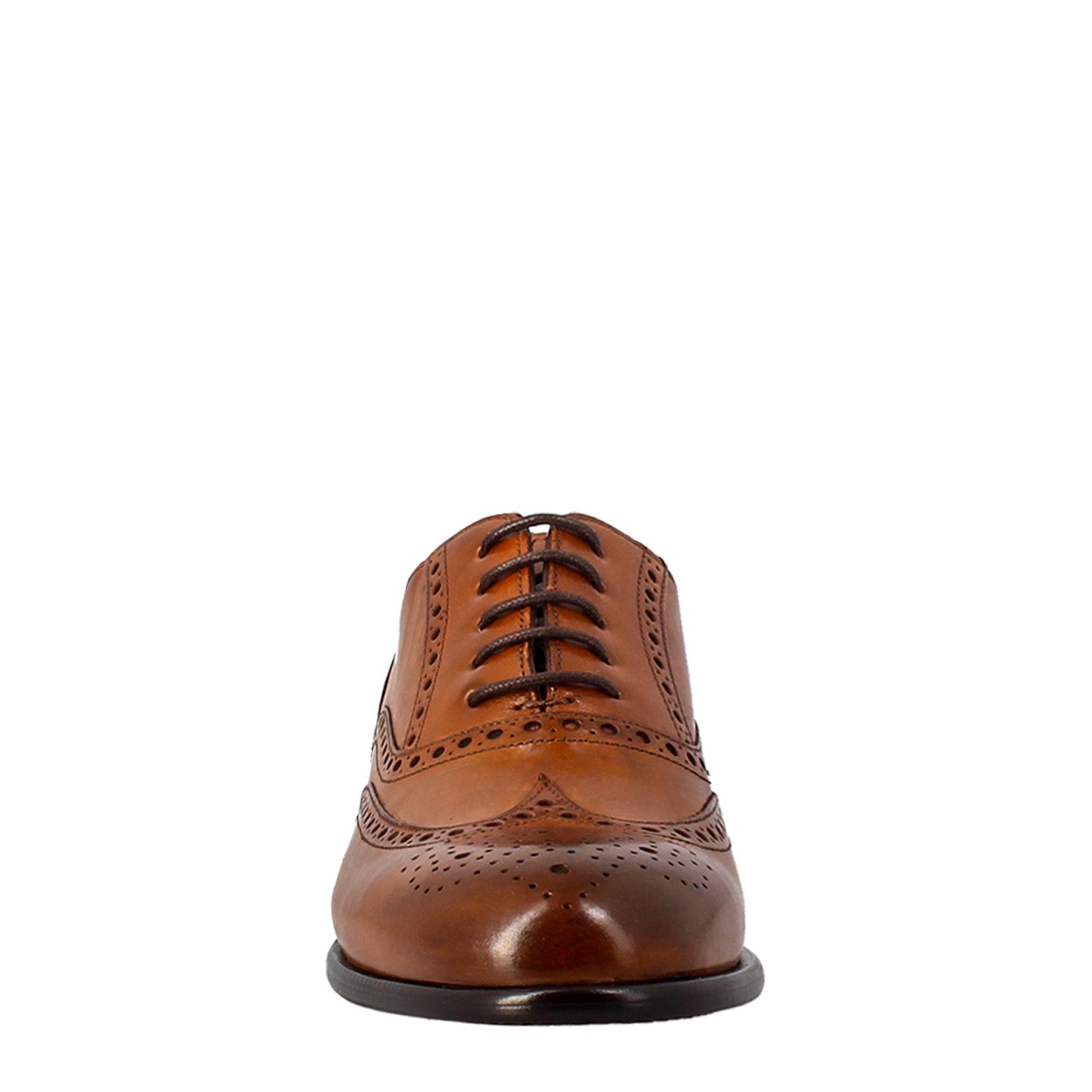 Leonardo Shoes Oxford brogue francesine uomo pelle marrone