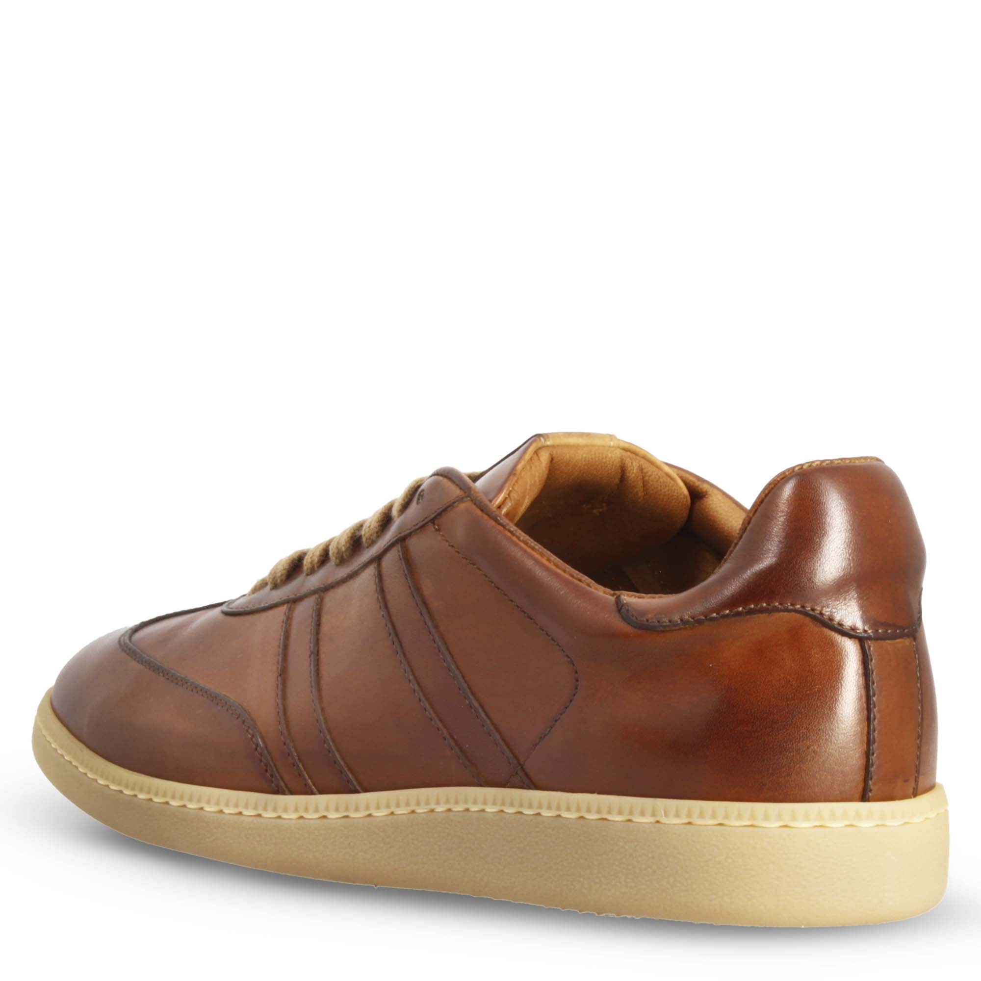 Leonardo Shoes Sneakers Uomo Bizantino Marrone pelle lacci