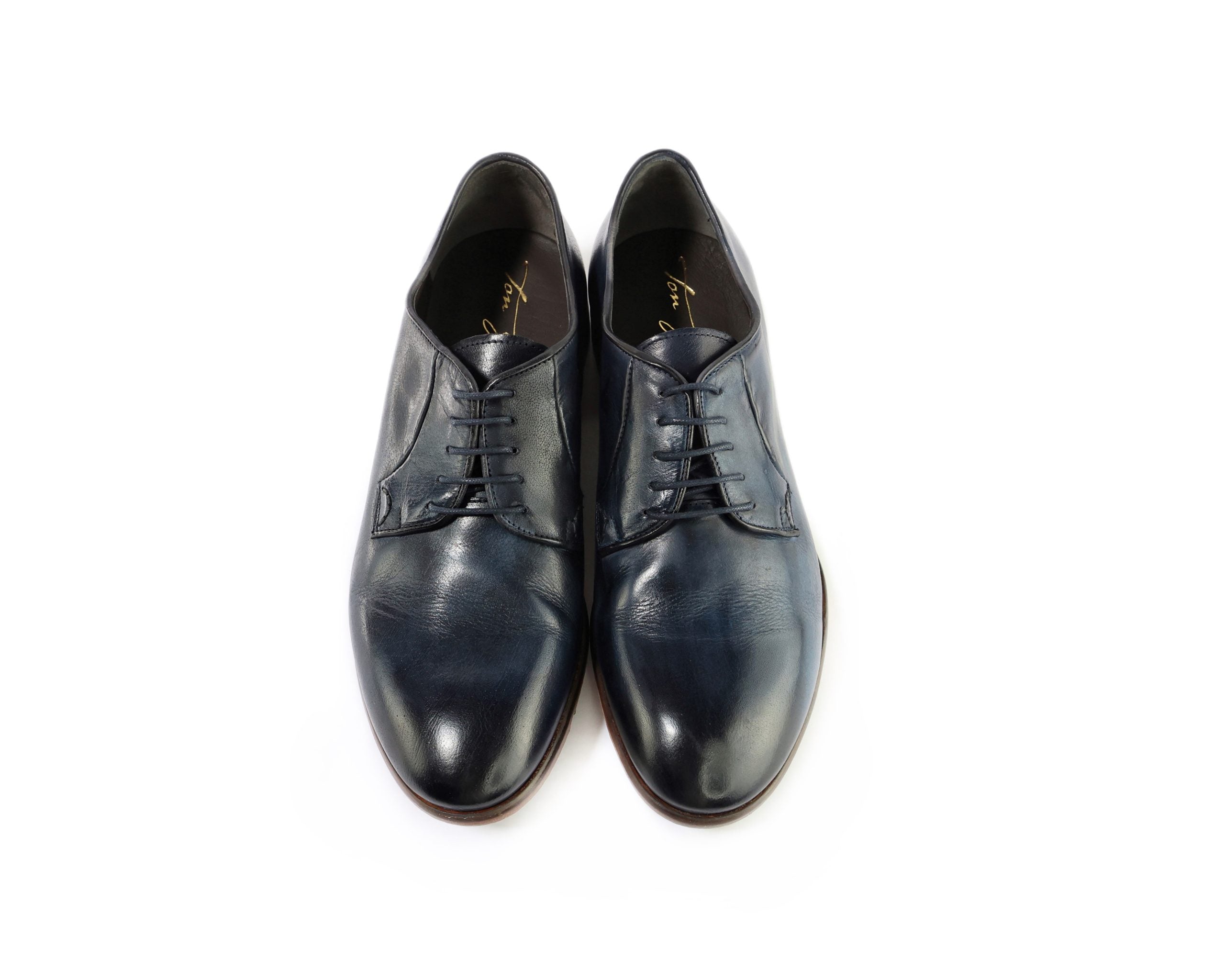 Ton Goût Elegant Derby derby uomo blu in vitello