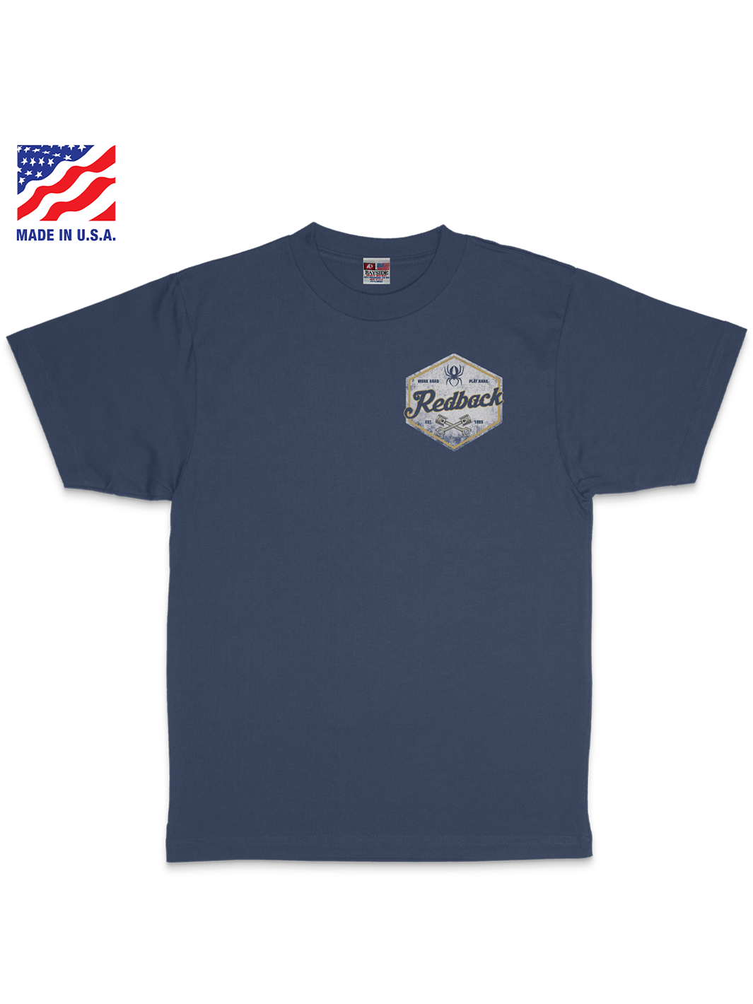 Redback Piston t-shirt cotone blu Bohemian taglia M