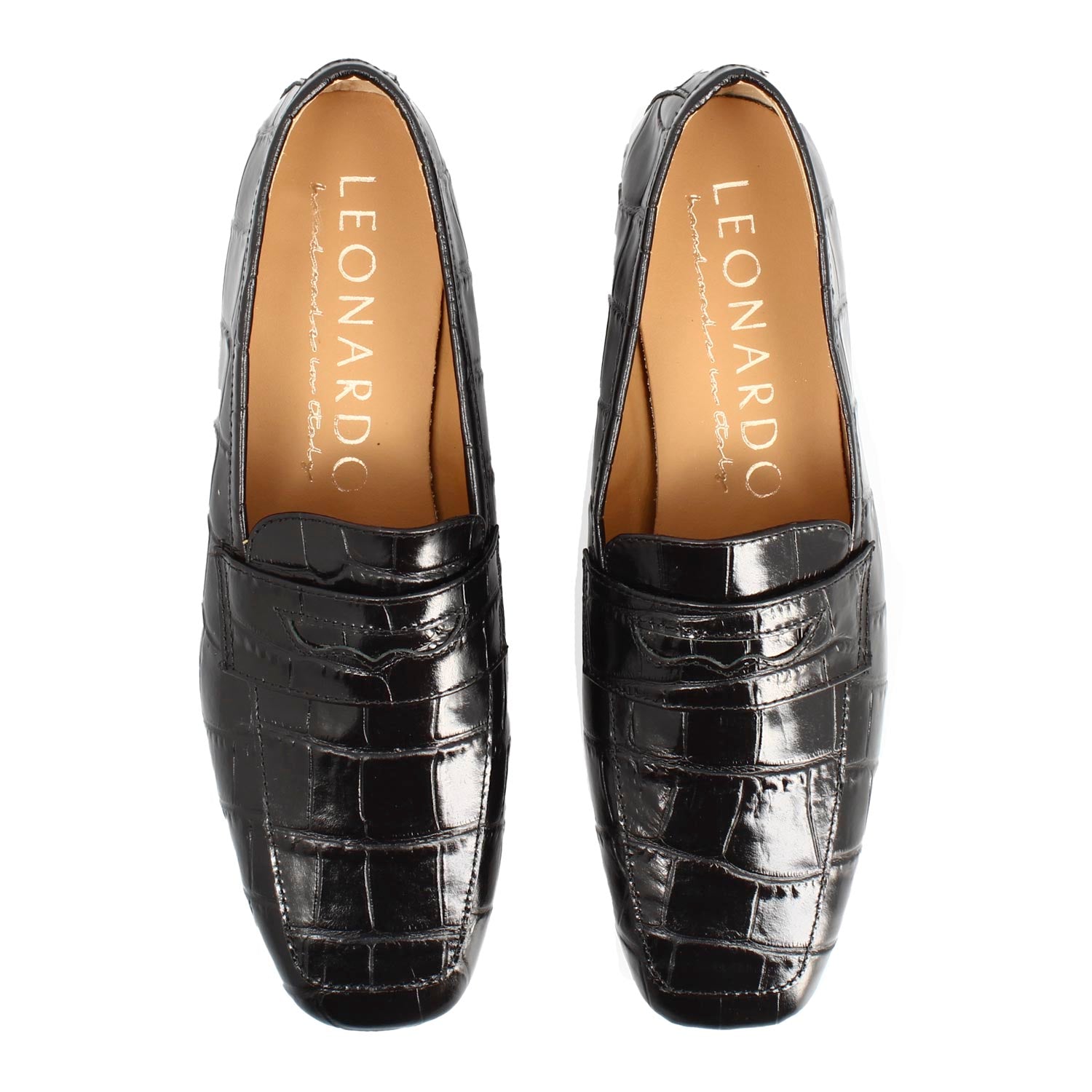 Leonardo Shoes Artemide20 mocassini donna pelle nero cocco
