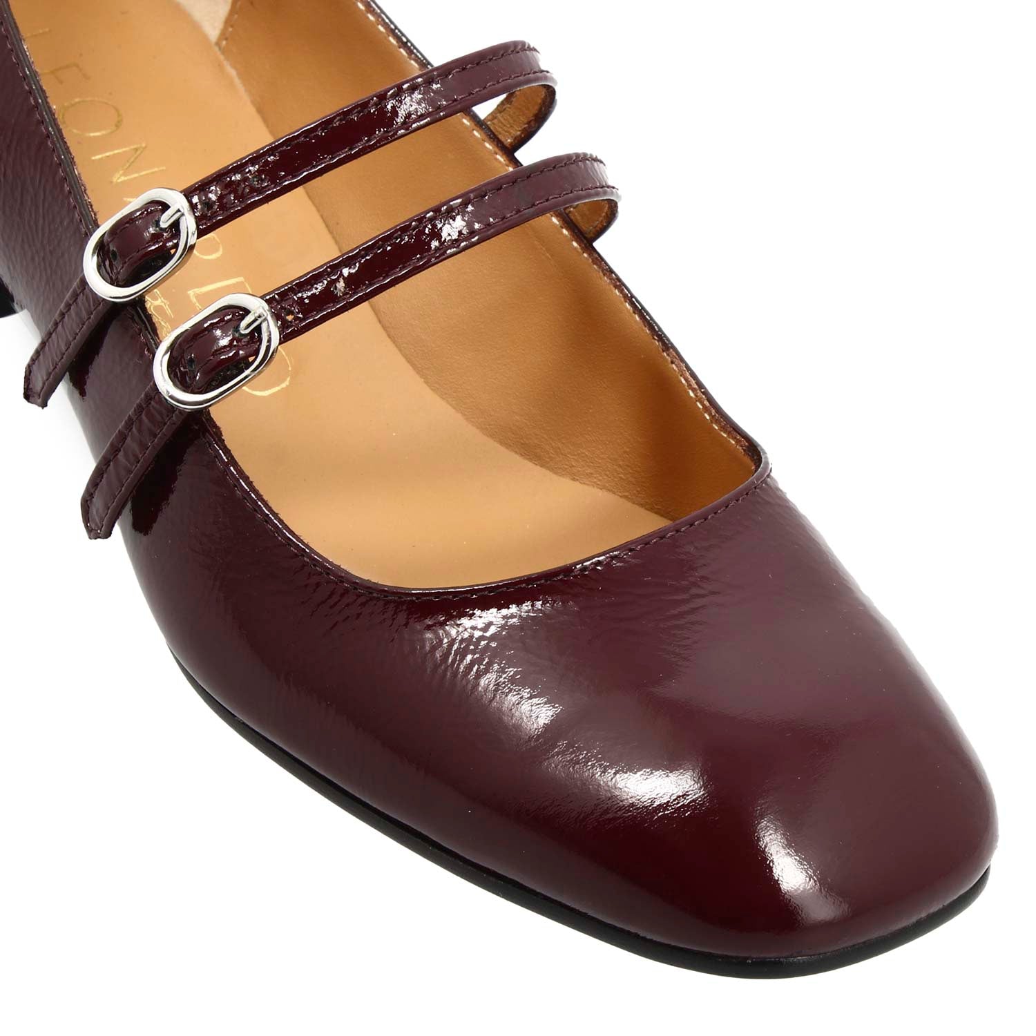 Leonardo Dalia Bordeaux Décolleté Donna Pelle Tacco Basso