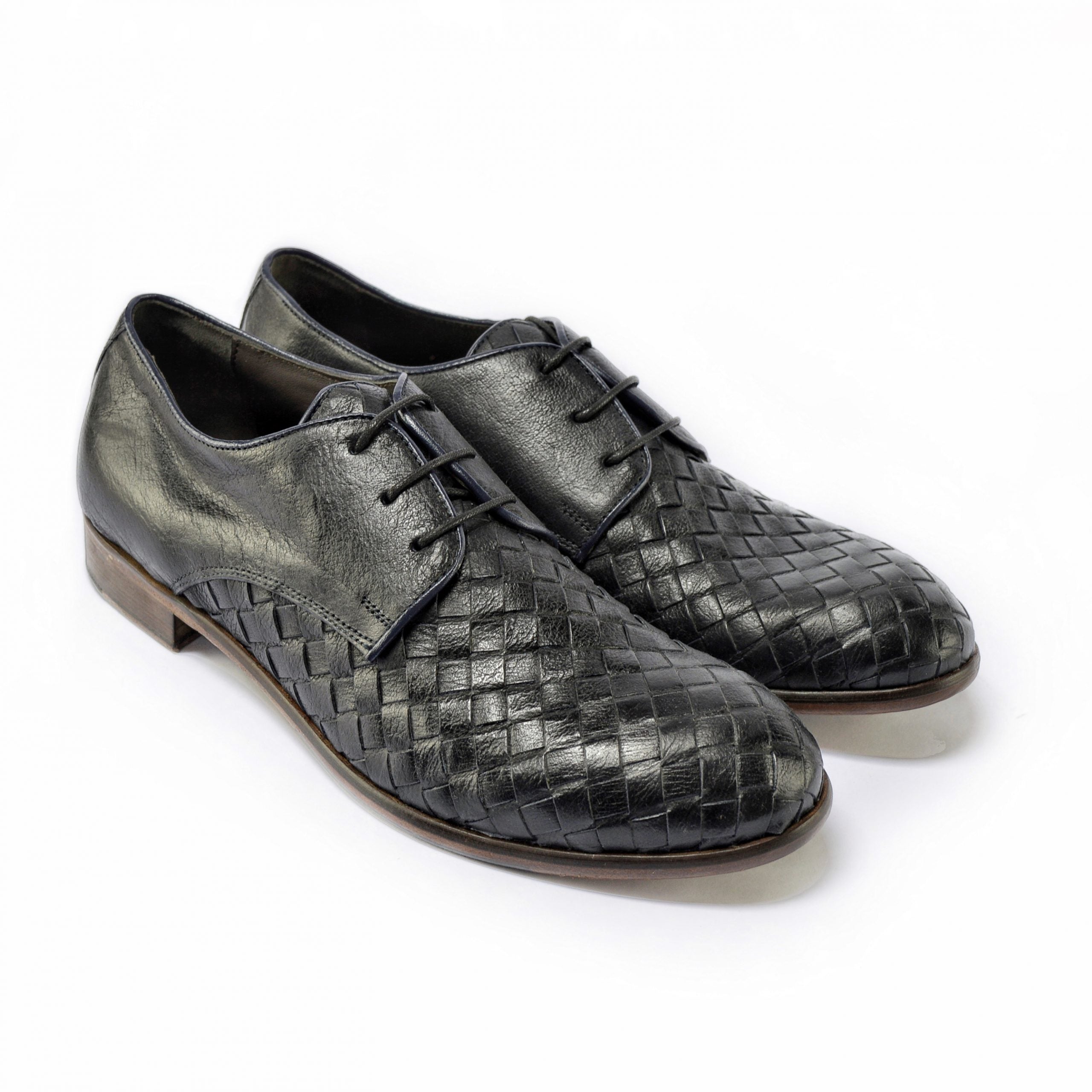 Ton Goût Remo derby uomo vitello intrecciato blu