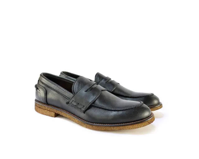 Ton Goût Mocassino Black College mocassini uomo nero nappa