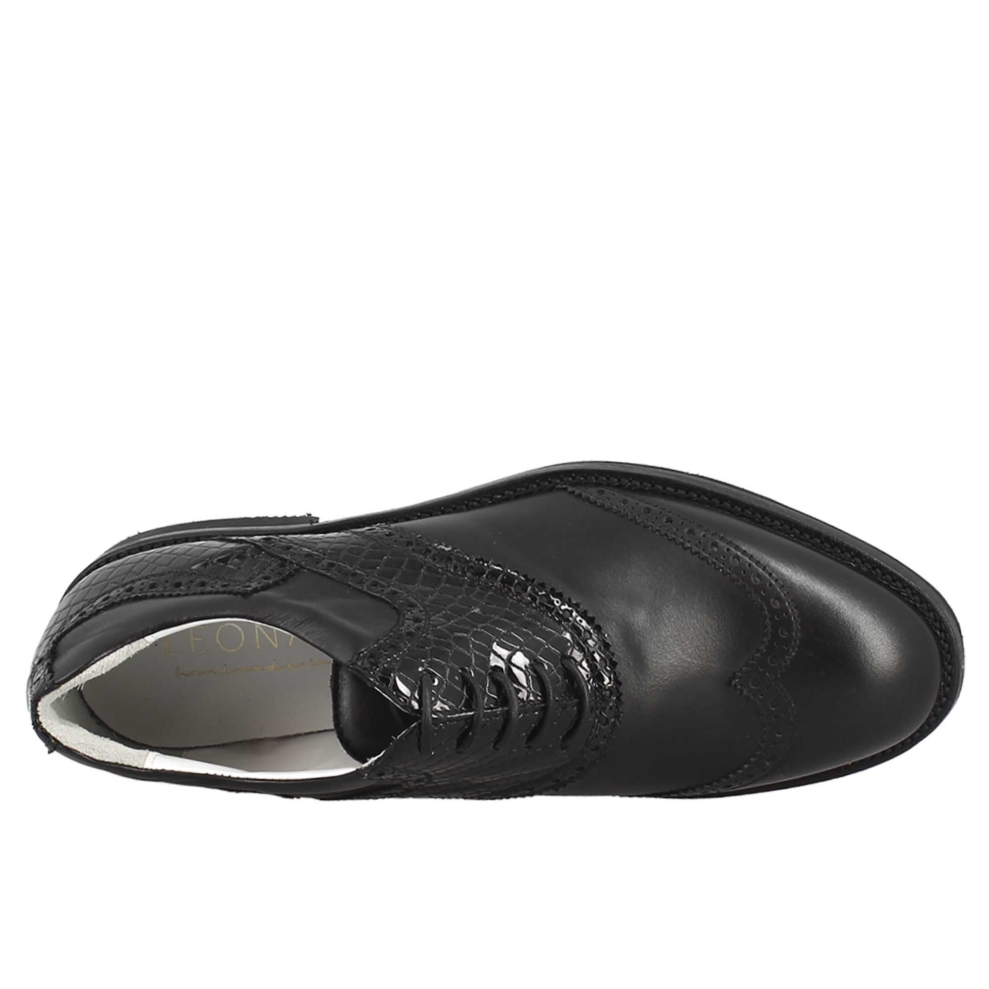Leonardo Shoes Golf Calzature scarpe da golf pelle nero