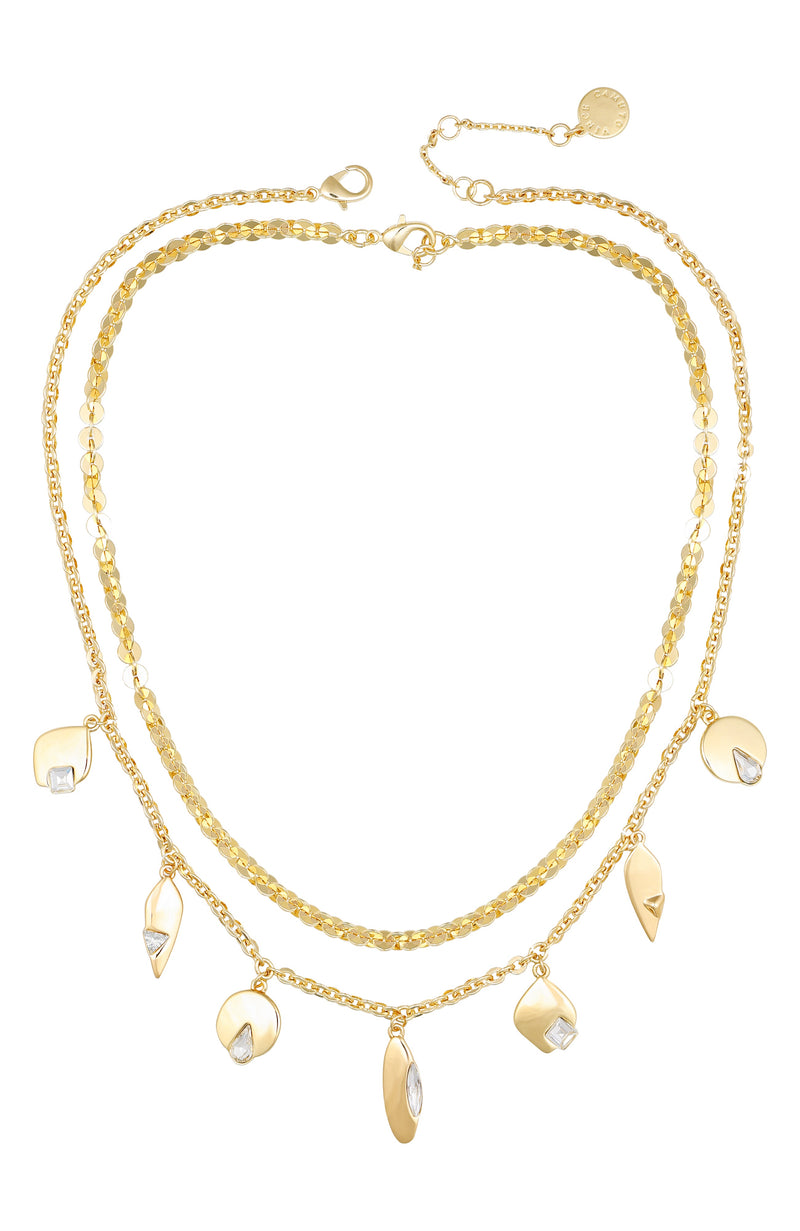 Vince Camuto Necklaces Collana Strati Charm Oro Cristallo
