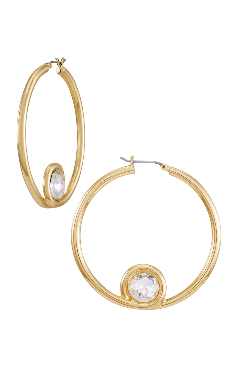 Vince Camuto Orecchini Cerchio Donna Oro Cristallo