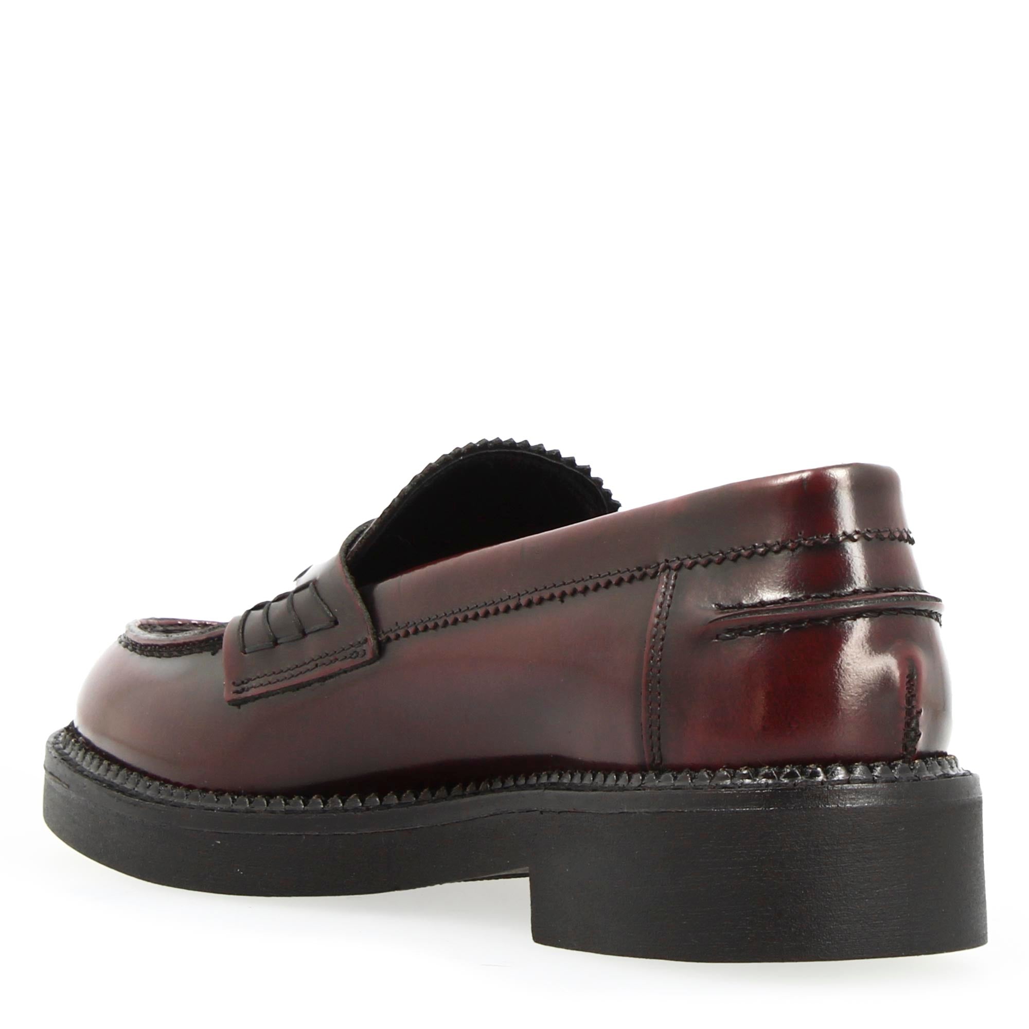 Leonardo Shoes Domitilla20 mocassini donna bordeaux pelle