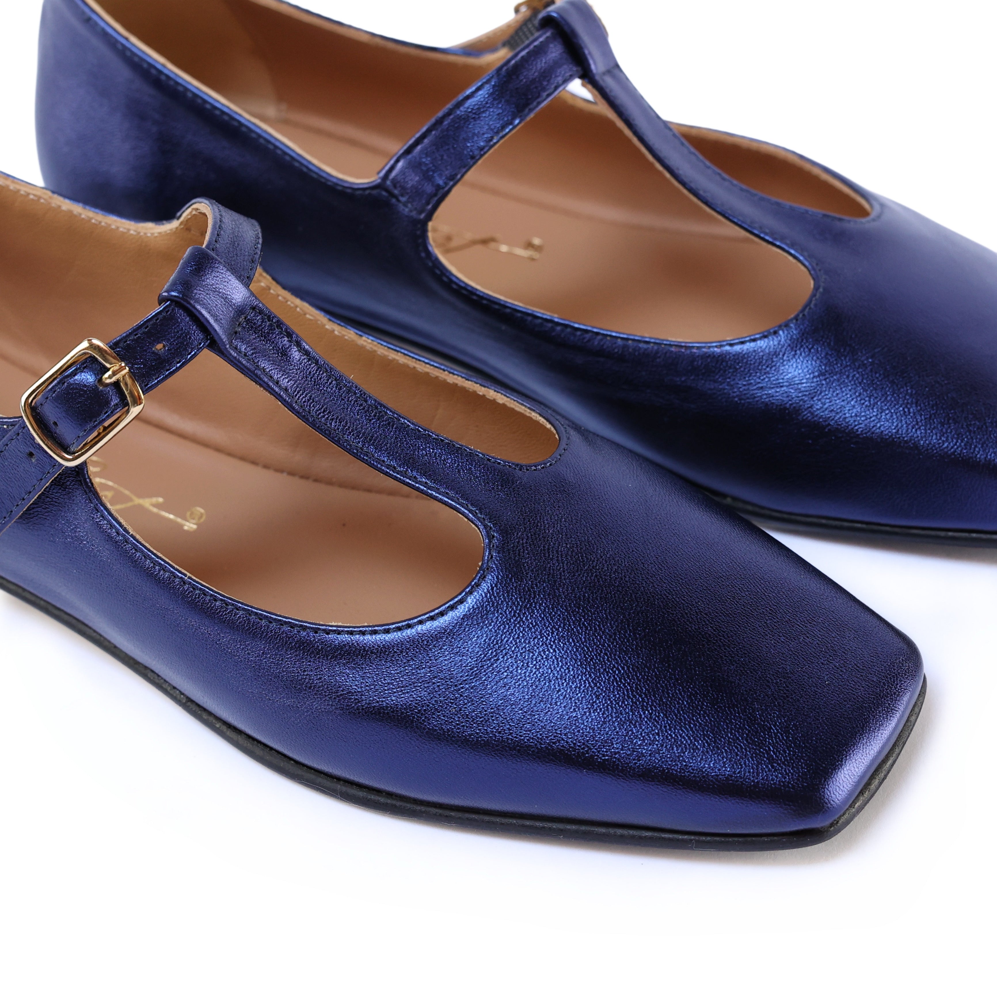Ton Goût Paris ballerine donna blu midnight nappa