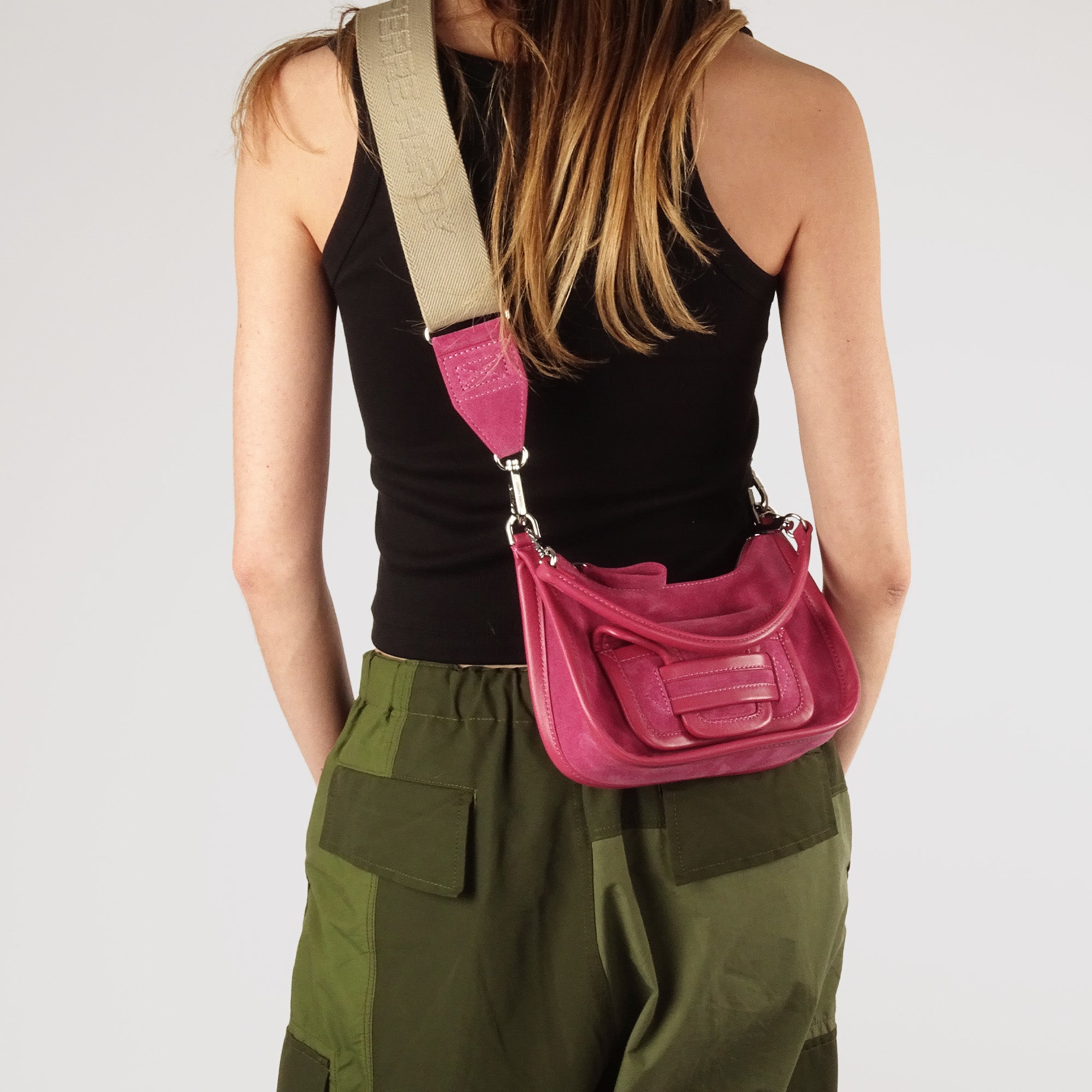 Pierre Hardy Alpha Day Mini borsa a tracolla rosa pelle