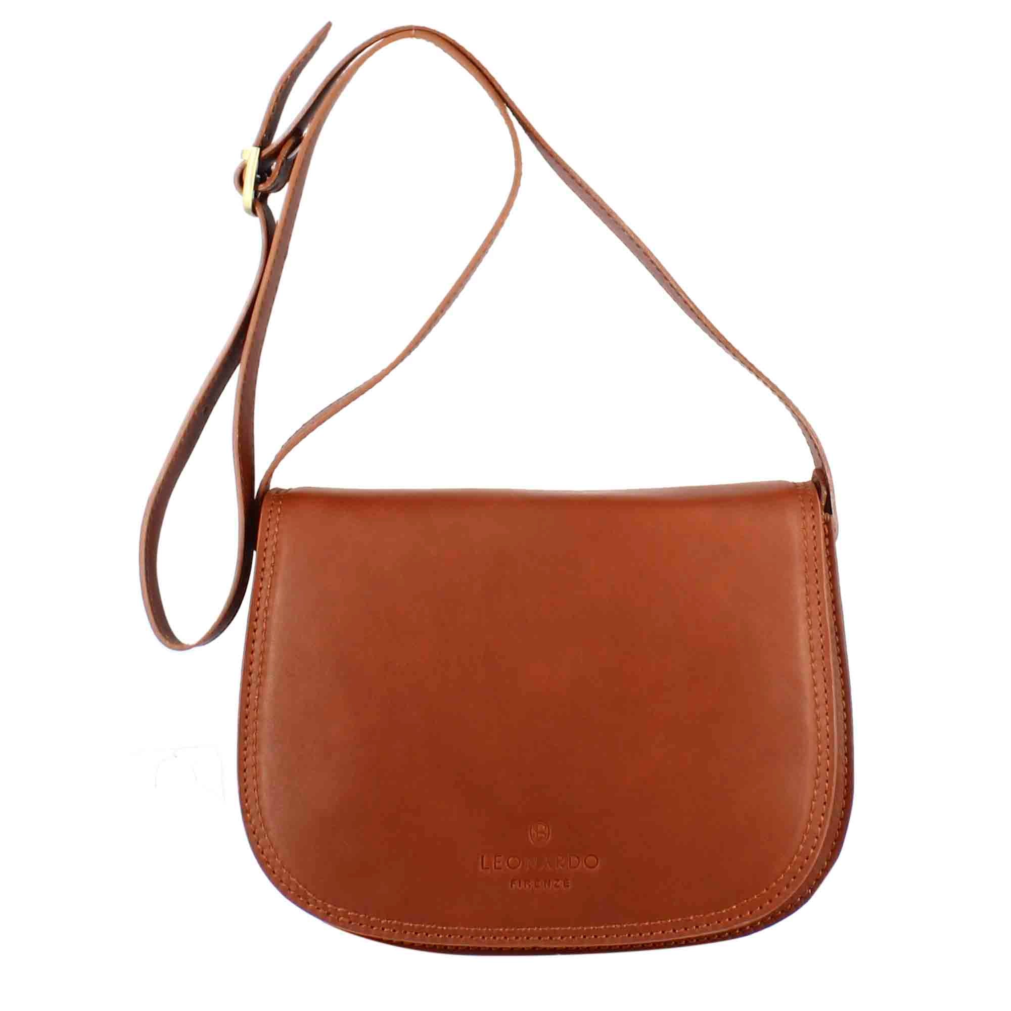 Leonardo Essential borsa tracolla pelle marrone