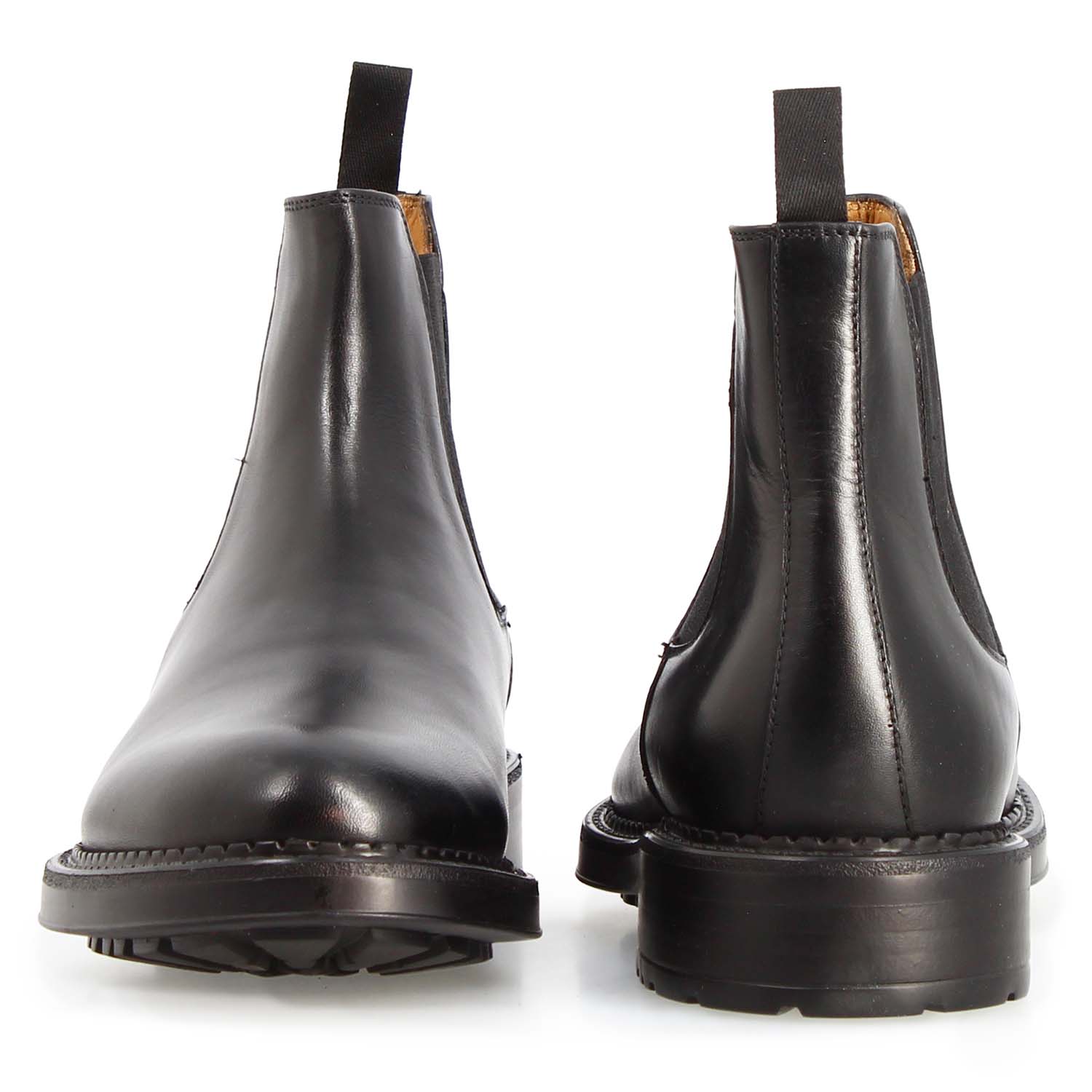 Leonardo Shoes Agusto Chelsea Uomo Pelle Nero