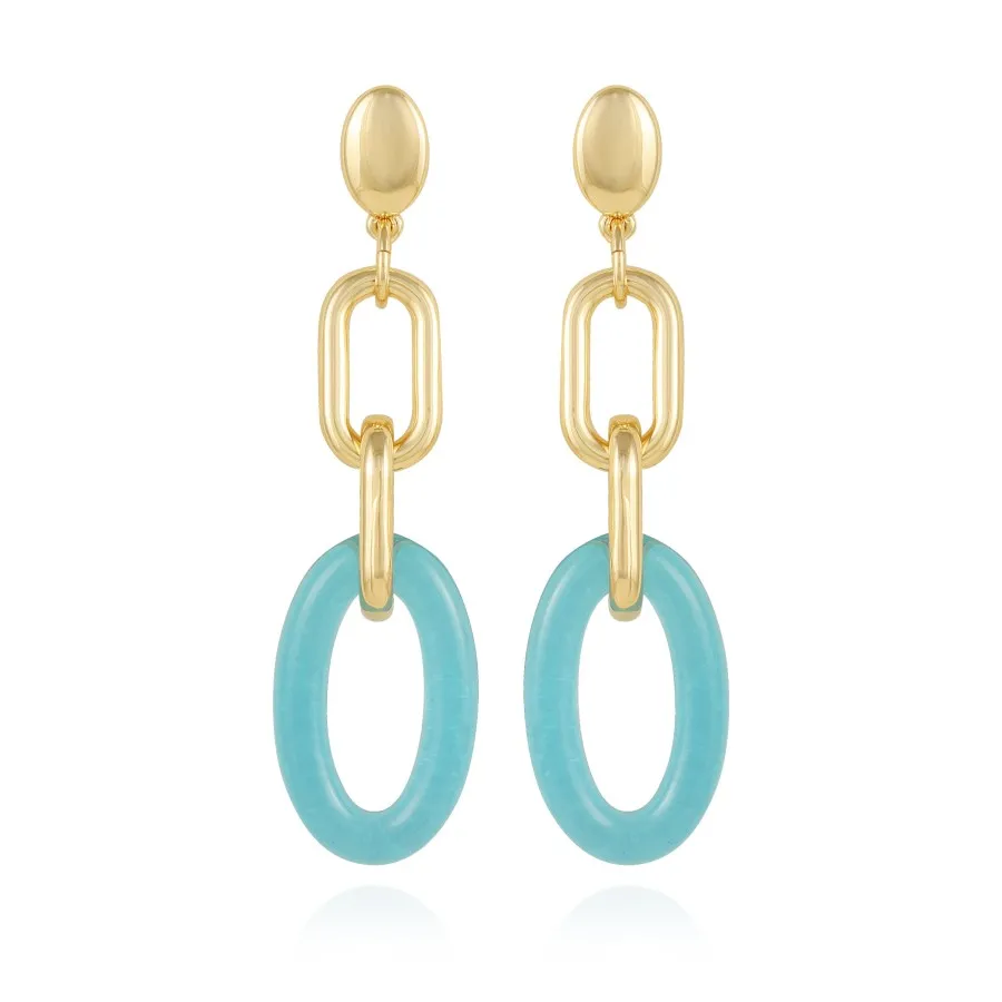 Vince Camuto orecchini pendenti donna oro intrecciati blu caramella