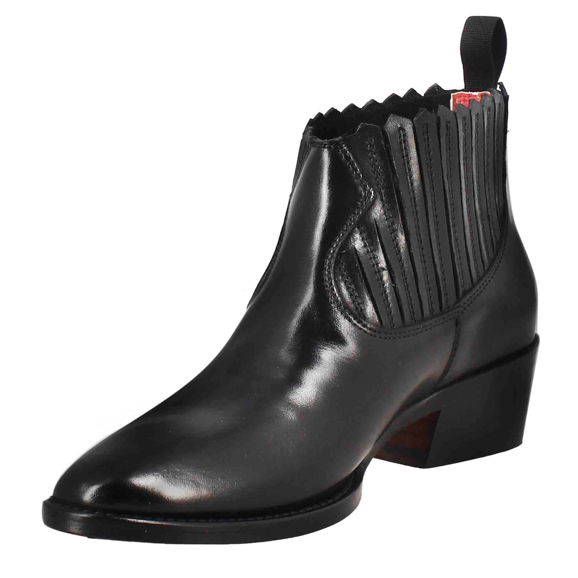 Leonardo Shoes Stivaletti Chelsea Donna Pelle Nero Elastici Blake