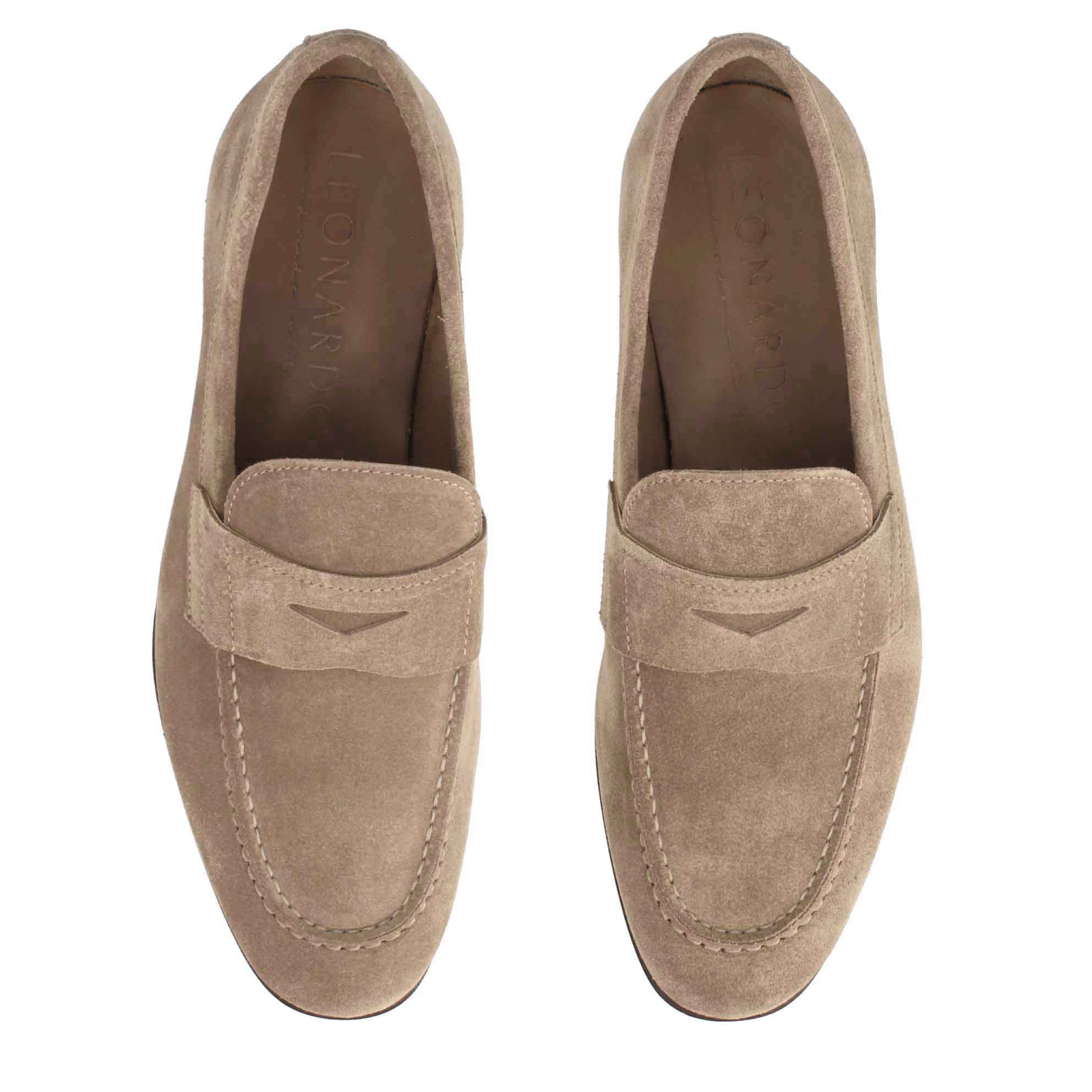 Leonardo Shoes Mocassini Uomo Navona Grigio Scamosciati