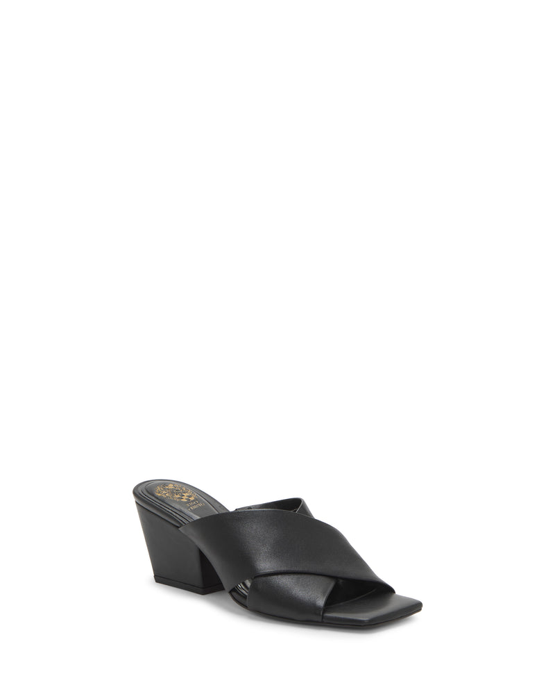 Vince Camuto Kespa Mules Pelle Tacco a Blocco Incrociate