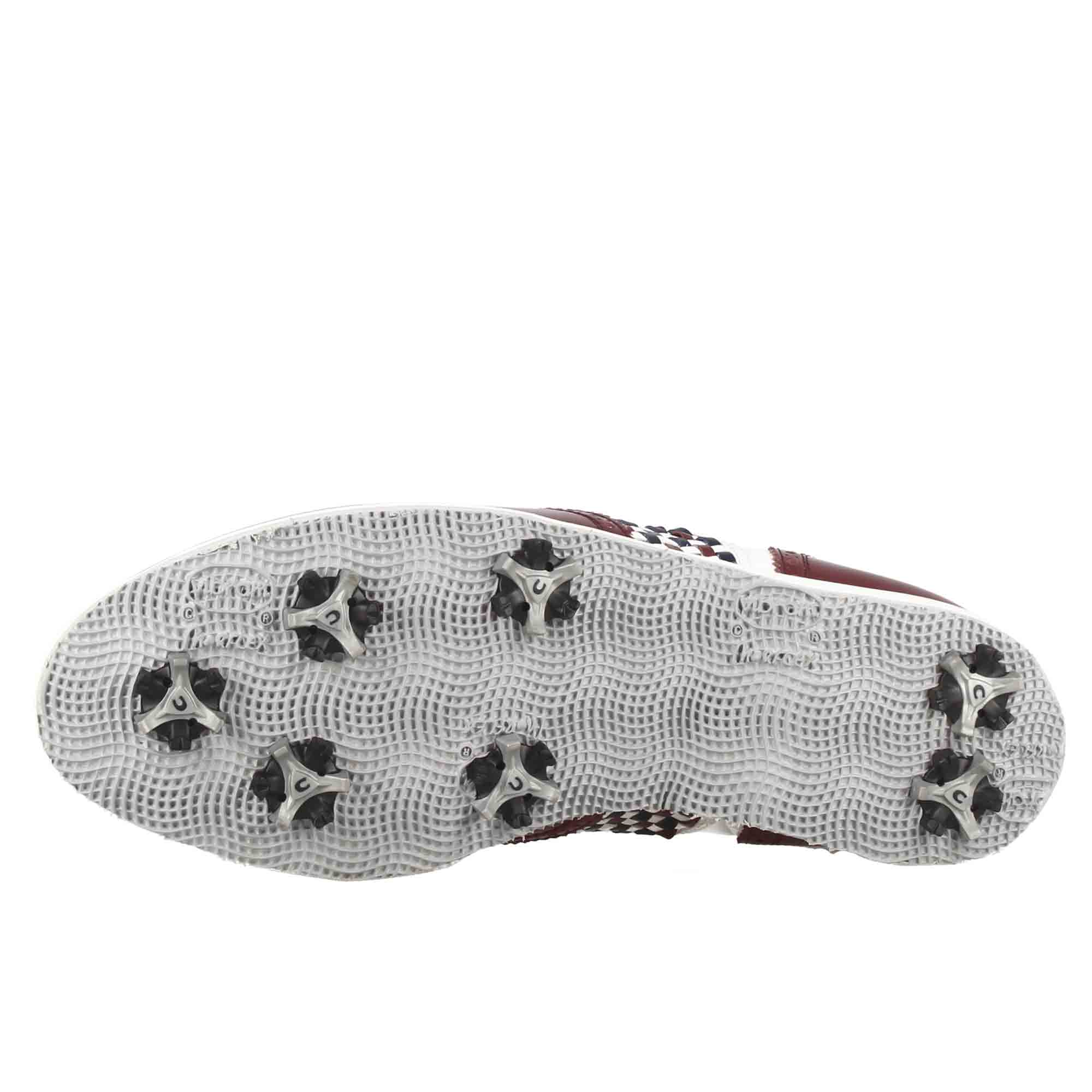Leonardo Shoes Golf Calzature scarpe golf pelle bianco bordeaux