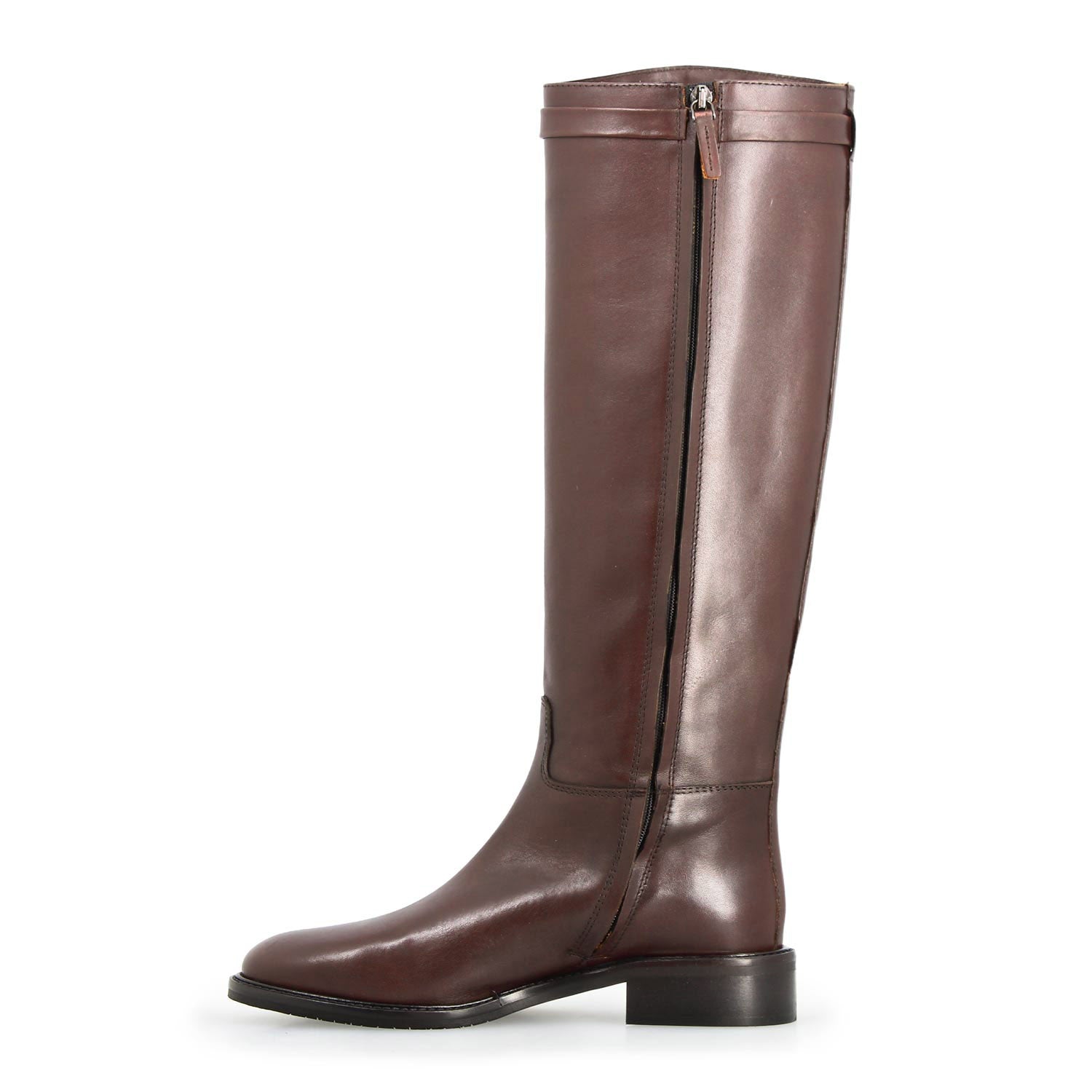 Leonardo Shoes Caracalla stivali donna marrone scuro fibbia