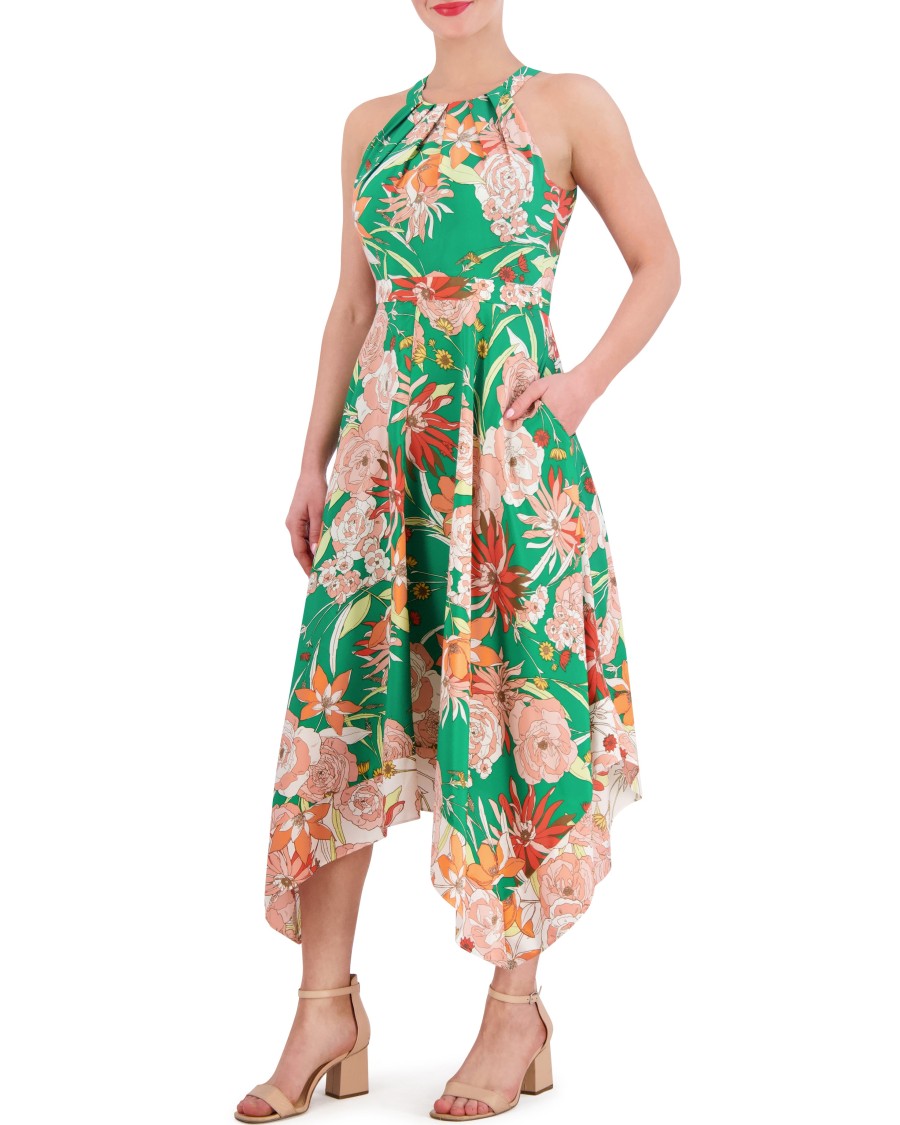 Vince Camuto Abito Floreale Orlo Fazzoletto Halter