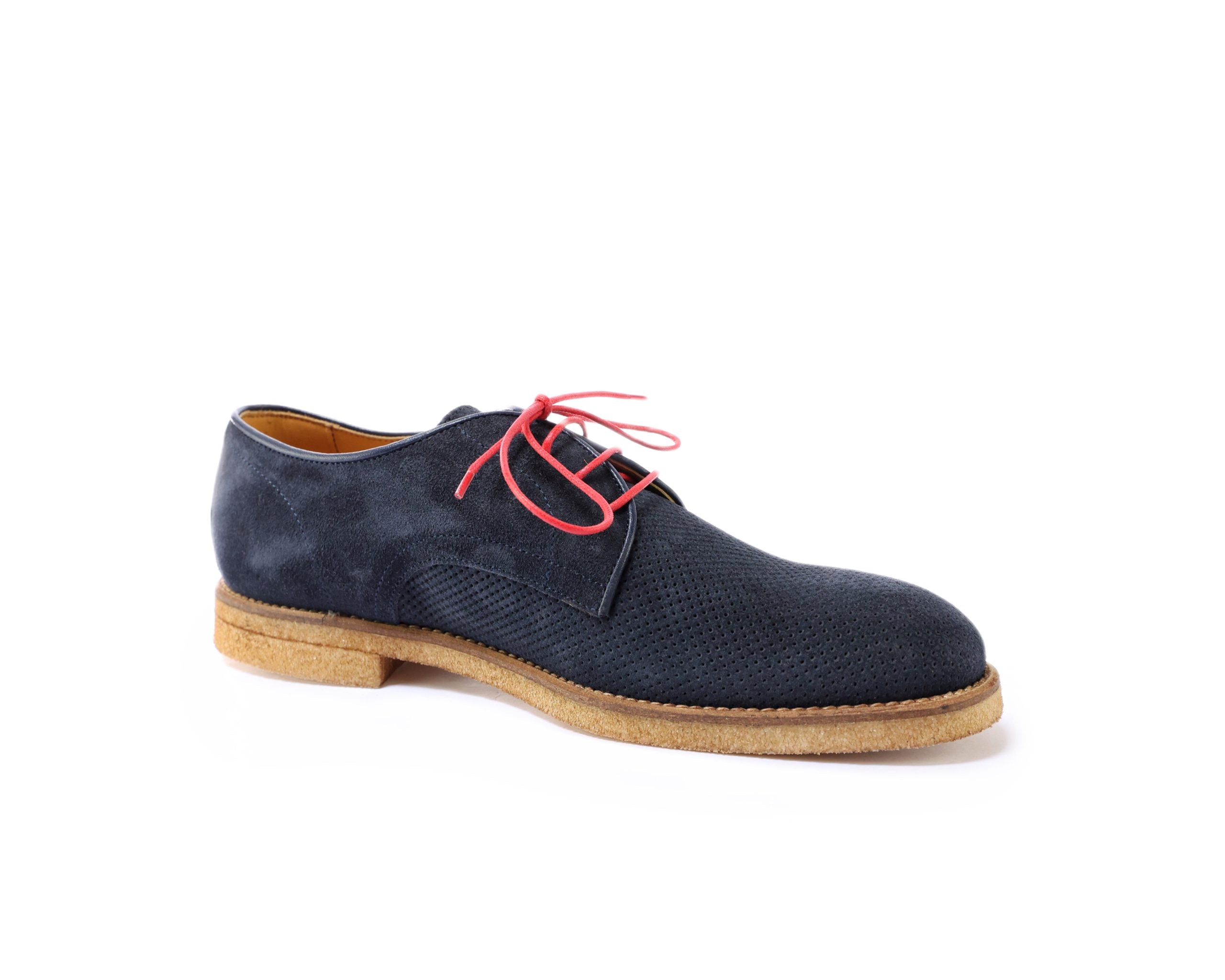 Ton Goût Derby Mister Blue scarpe uomo camoscio blu