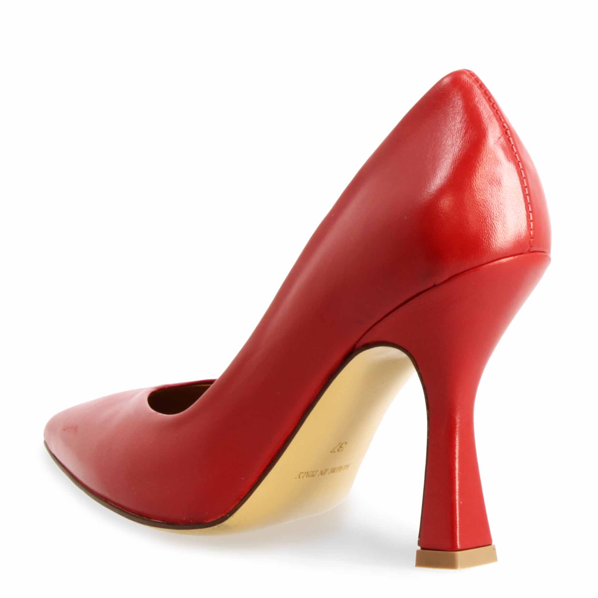 Leonardo Shoes décolleté donna pelle rosso tacco 12cm