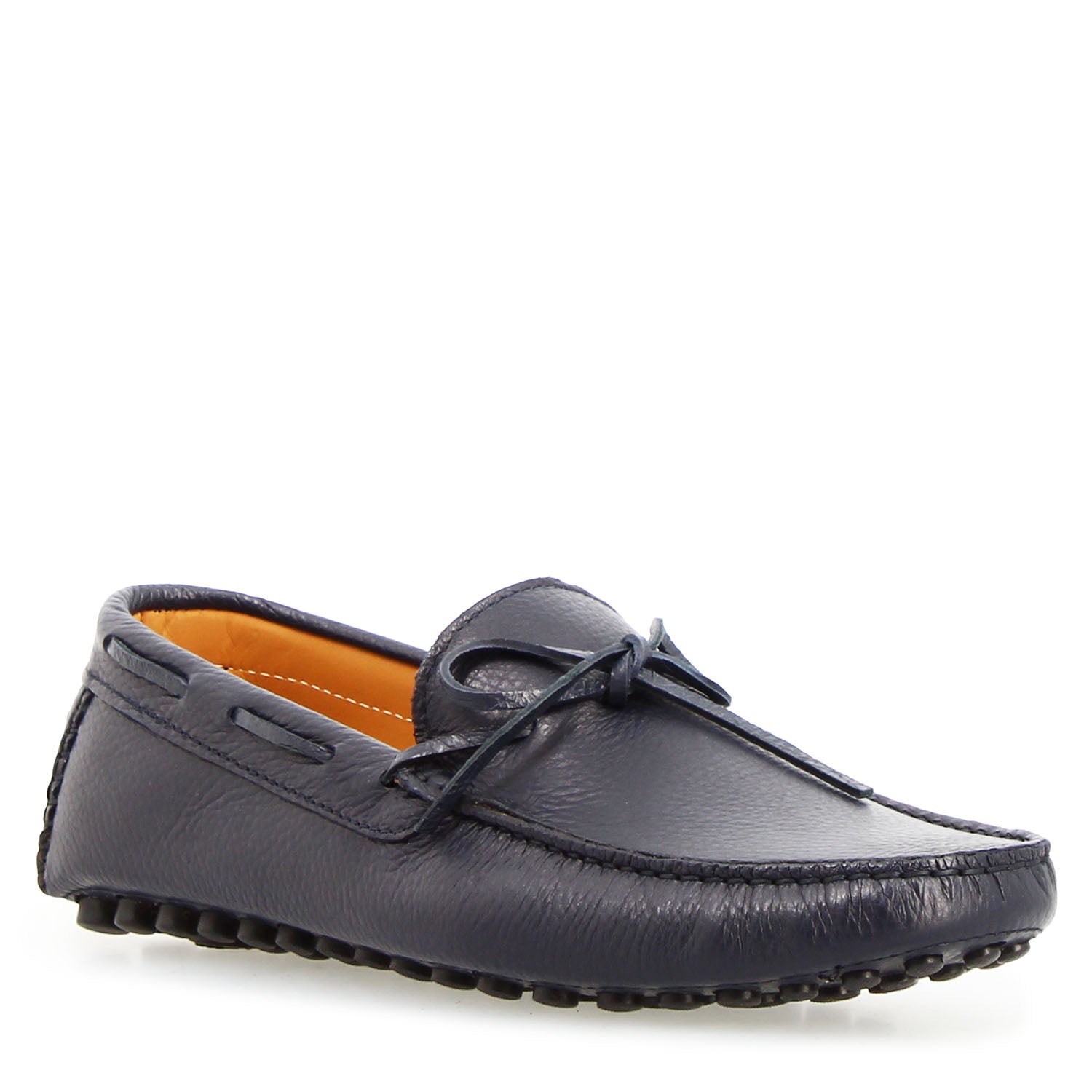 Leonardo Shoes Mocassini Uomo Dario driver pelle blu