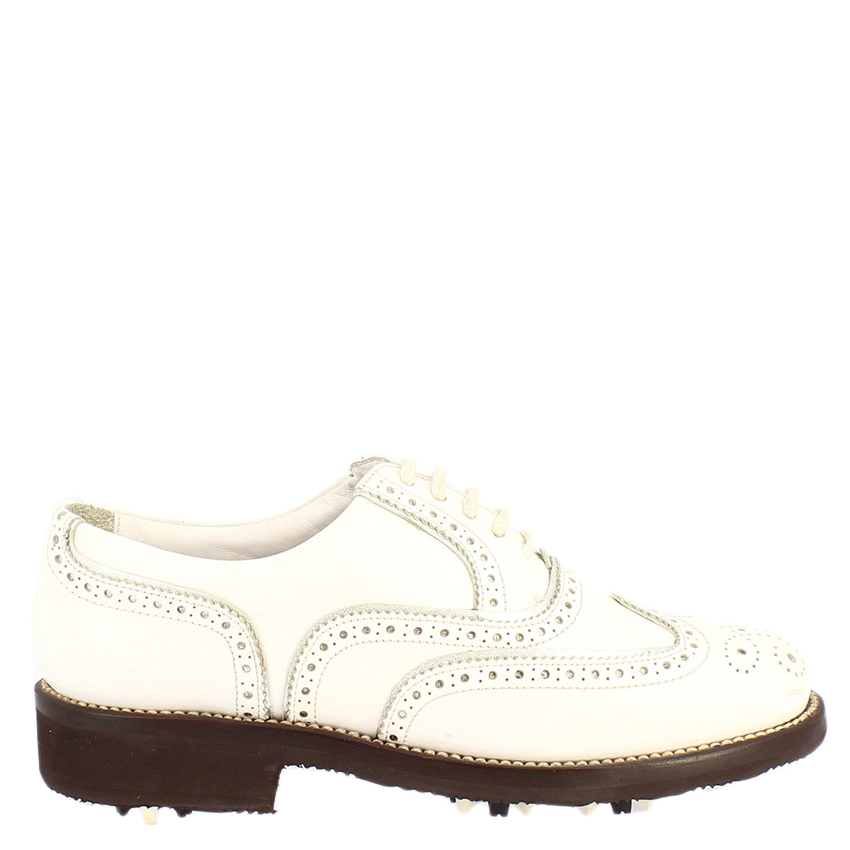 Leonardo Shoes Golf Scarpe da Golf Bianco Pelle Impermeabili