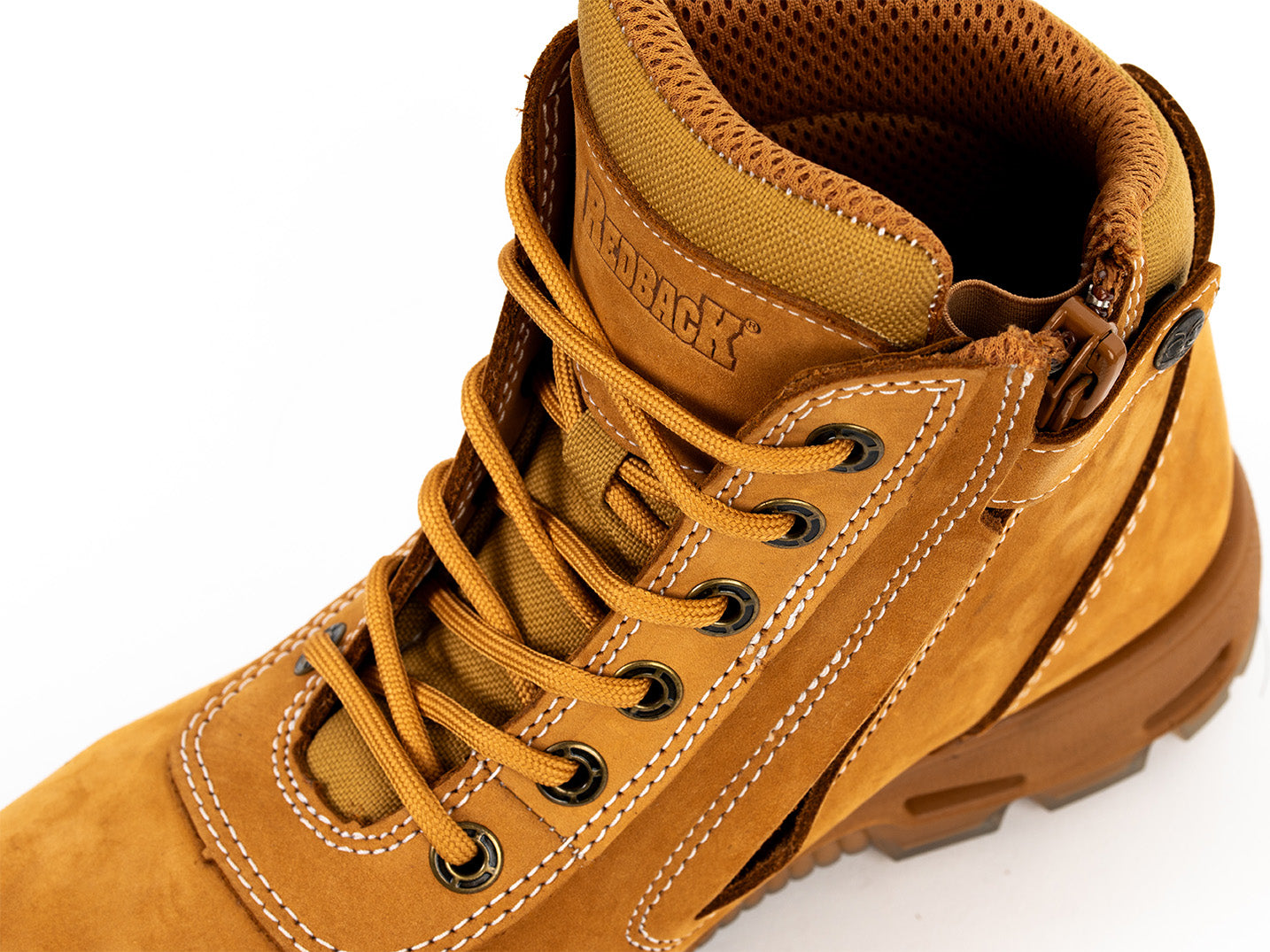 Redback Omaha stivali zip pelle wheat nubuck 6"