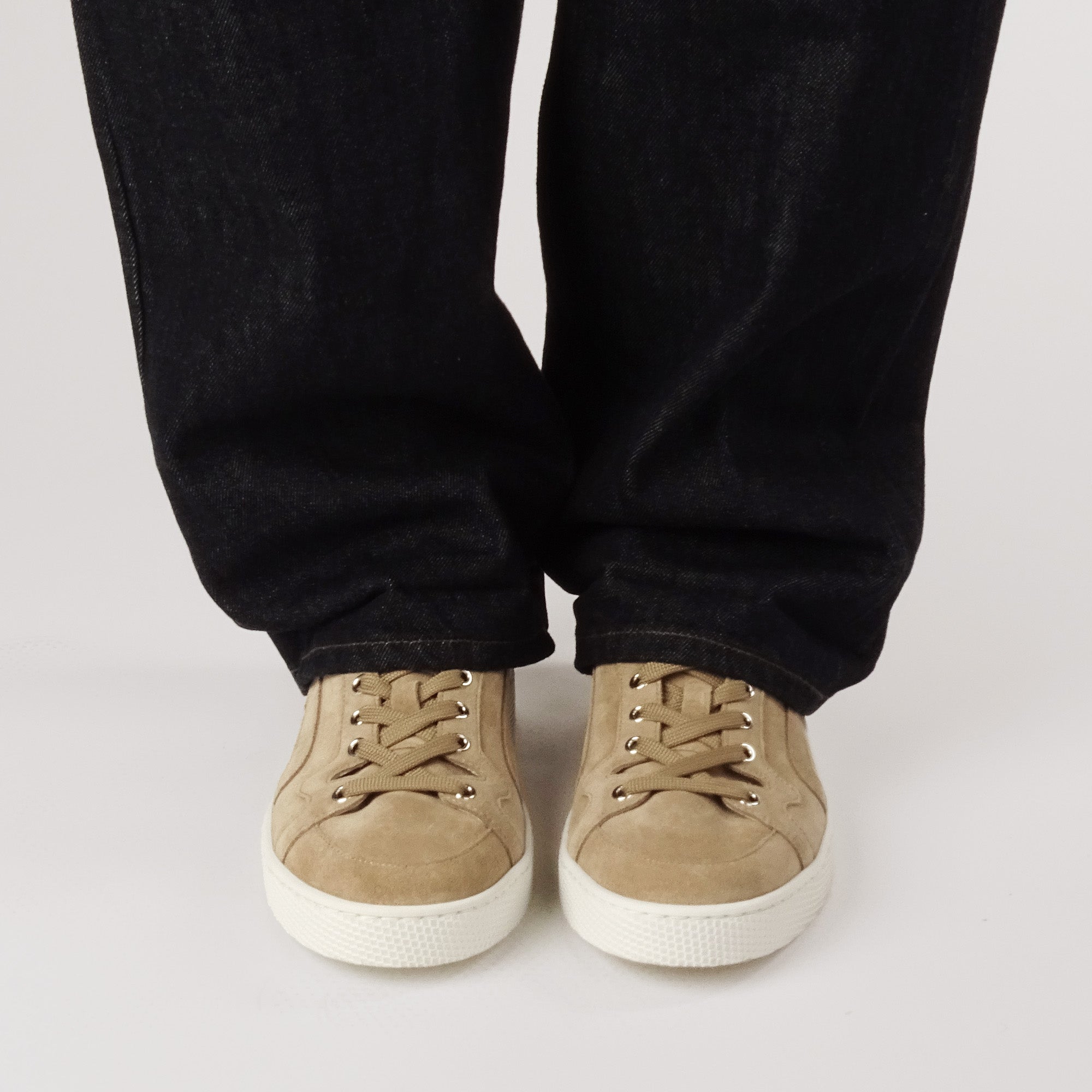 Pierre Hardy Alpha sneakers donna pelle sabbia suola bianca