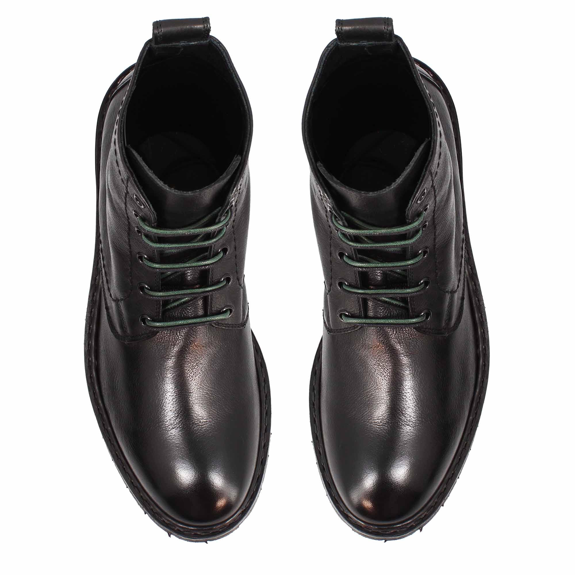 Leonardo Shoes Seneca polacchino nero pelle stringato