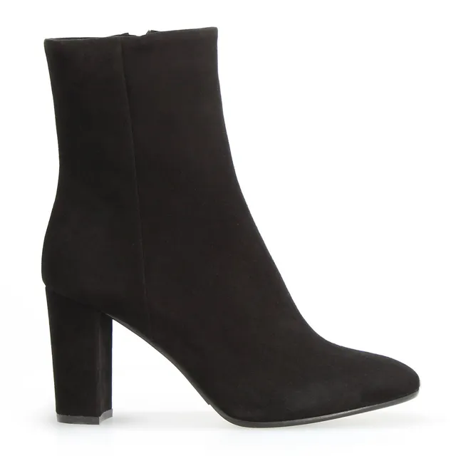 Leonardo Shoes Vesper C stivaletti camoscio nero tacco 8cm