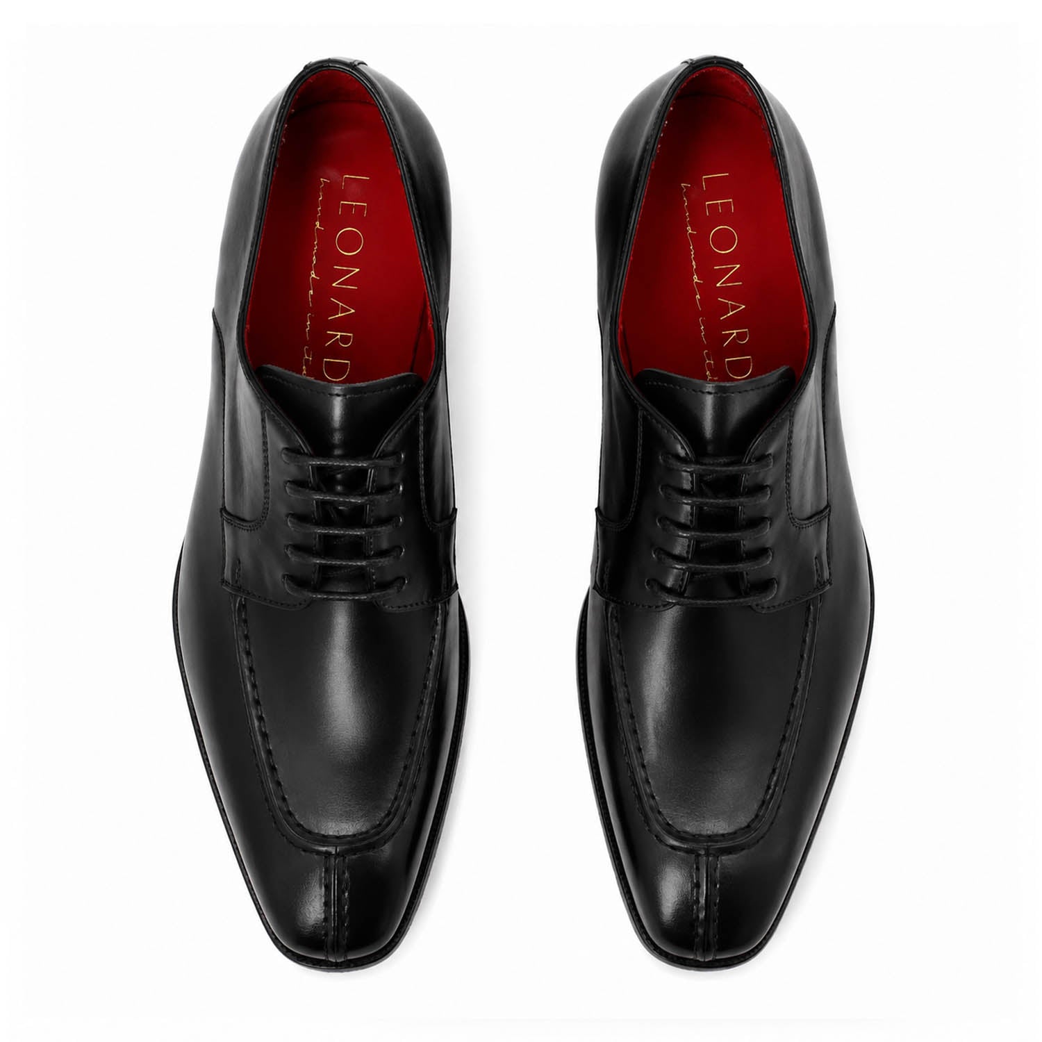Leonardo Shoes Alfeo Derby Uomo Pelle Nera