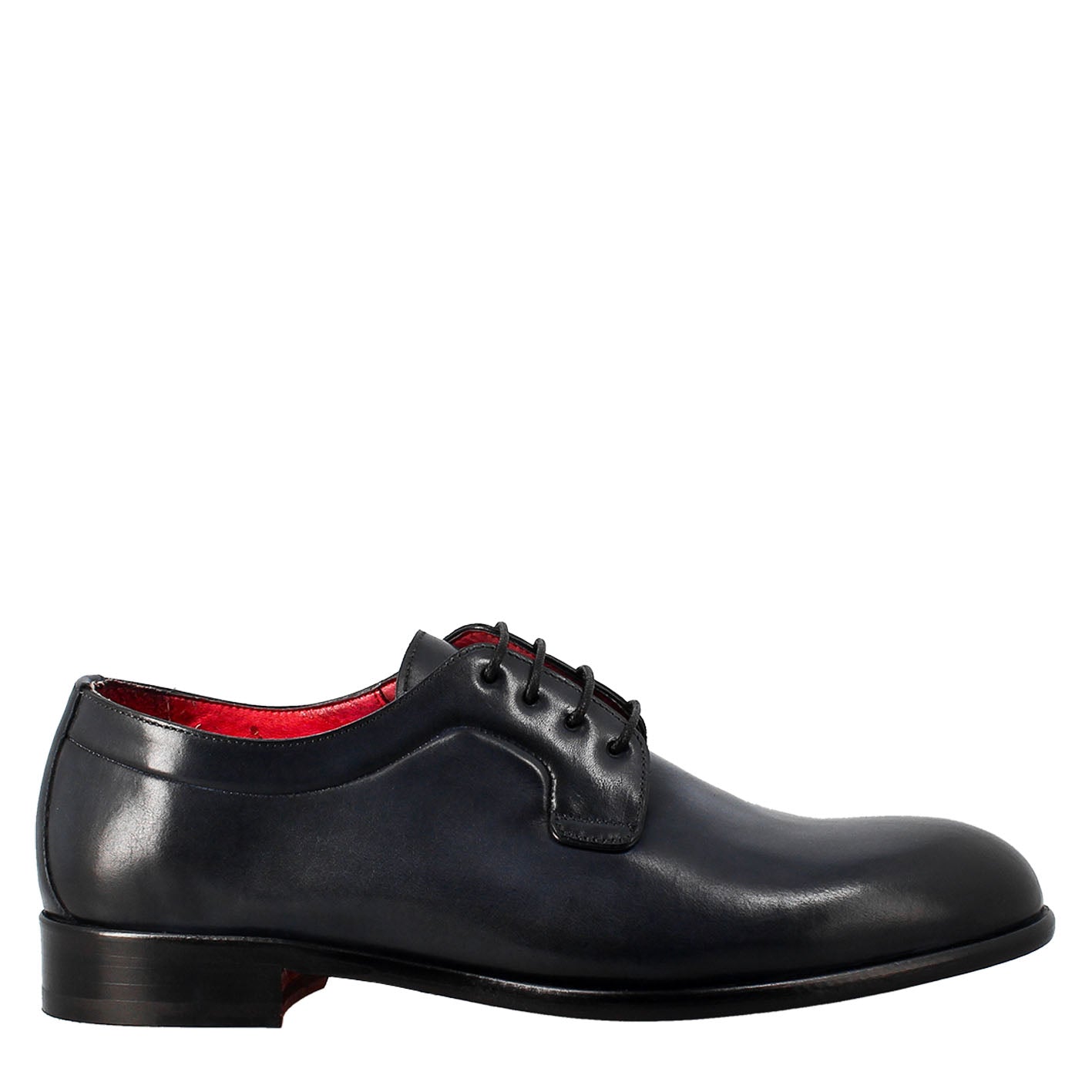Leonardo Shoes Francesine Derby pelle liscia blu