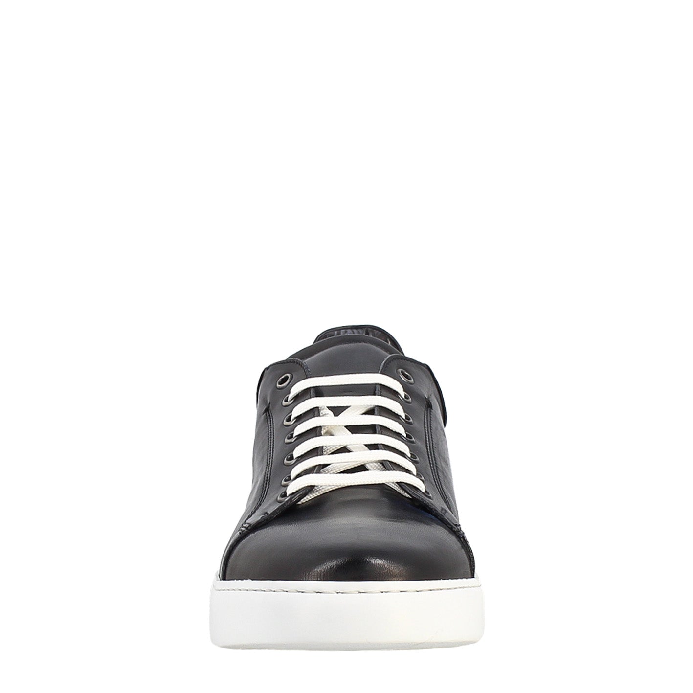 Leonardo Shoes Sneakers Uomo scarpe blu pelle liscia