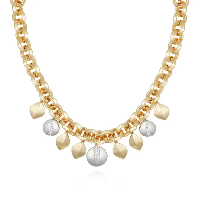 Vince Camuto collana foglie oro bicolore donna