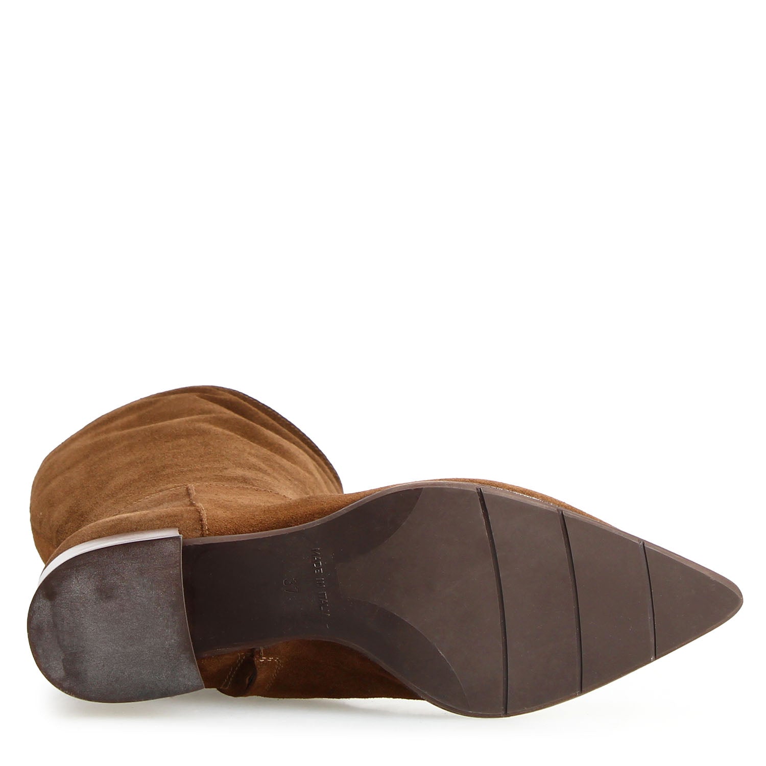 Leonardo Shoes Medicea Stivali Donna Camoscio Marrone Tacco 5