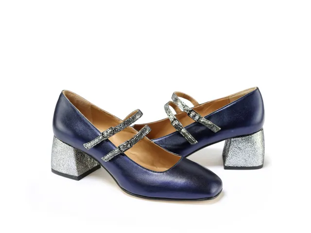 Ton Goût Gita décolleté donna blu tacco 5 cm