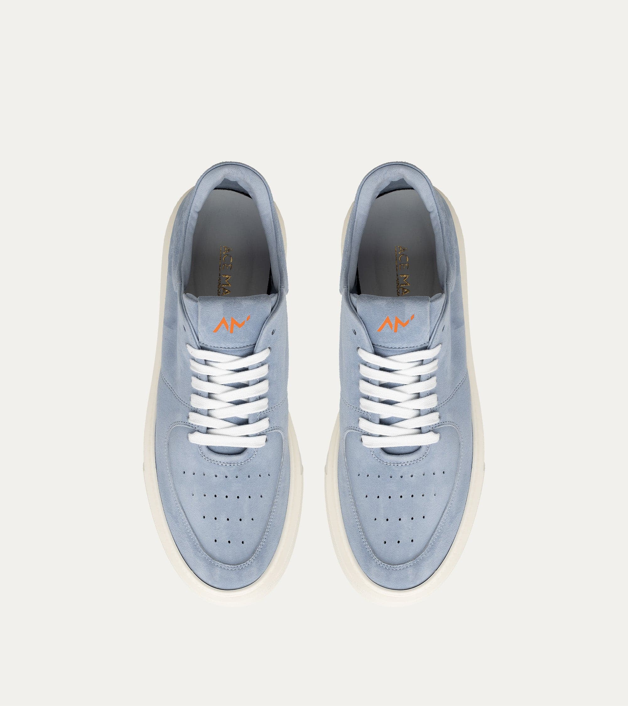 Ace Marks Kody Light Blue Suede Sneaker Uomo Camoscio Azzurro