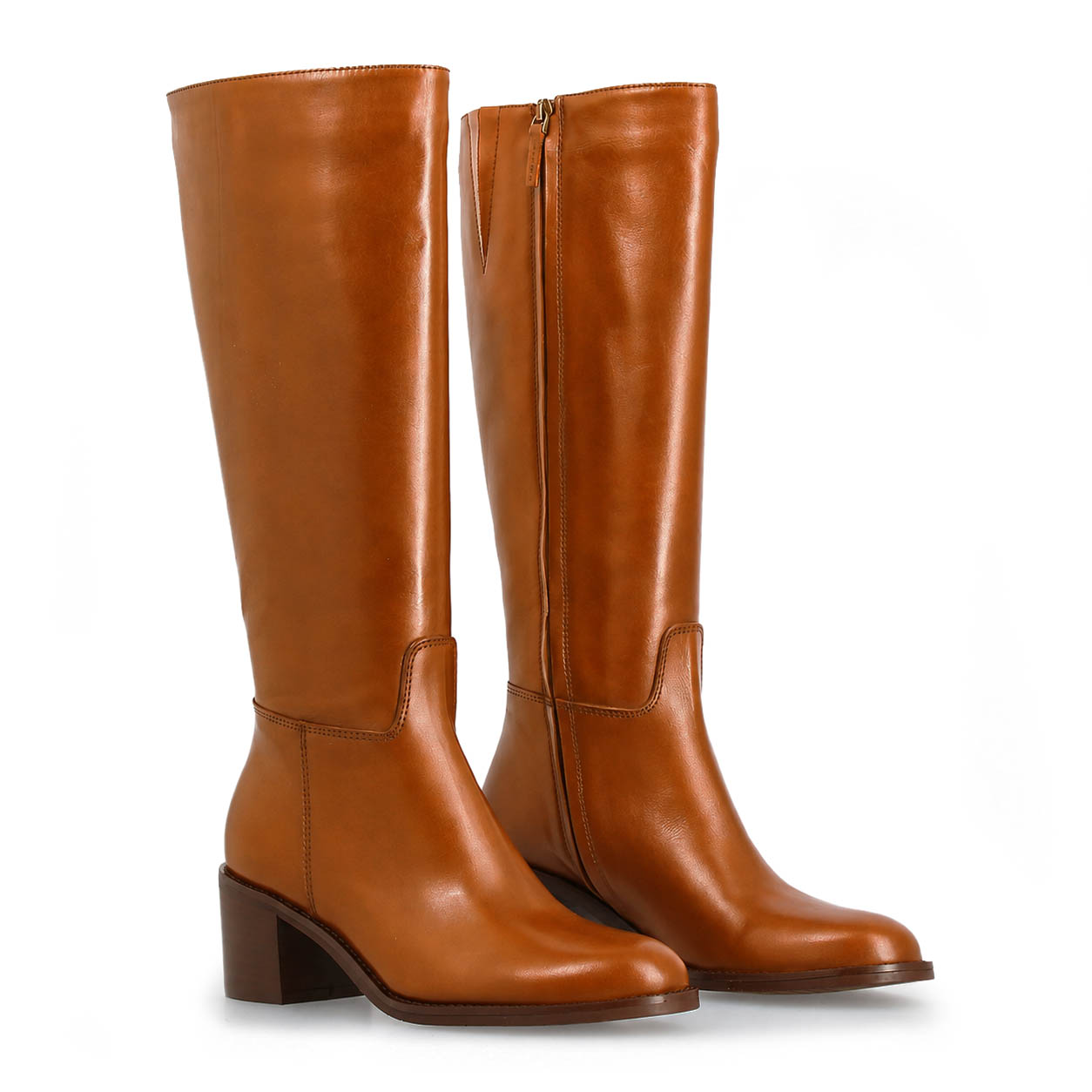 Leonardo Shoes Messala stivali donna pelle marrone ginocchio