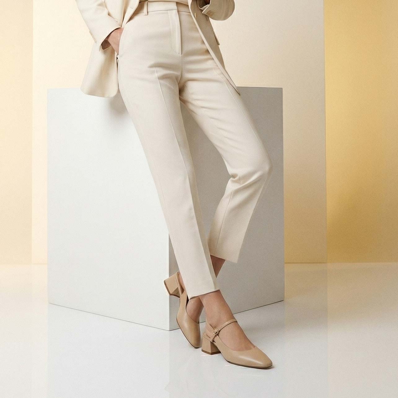 Leonardo Shoes Sandali Donna Archita beige pelle tacco 3 cm