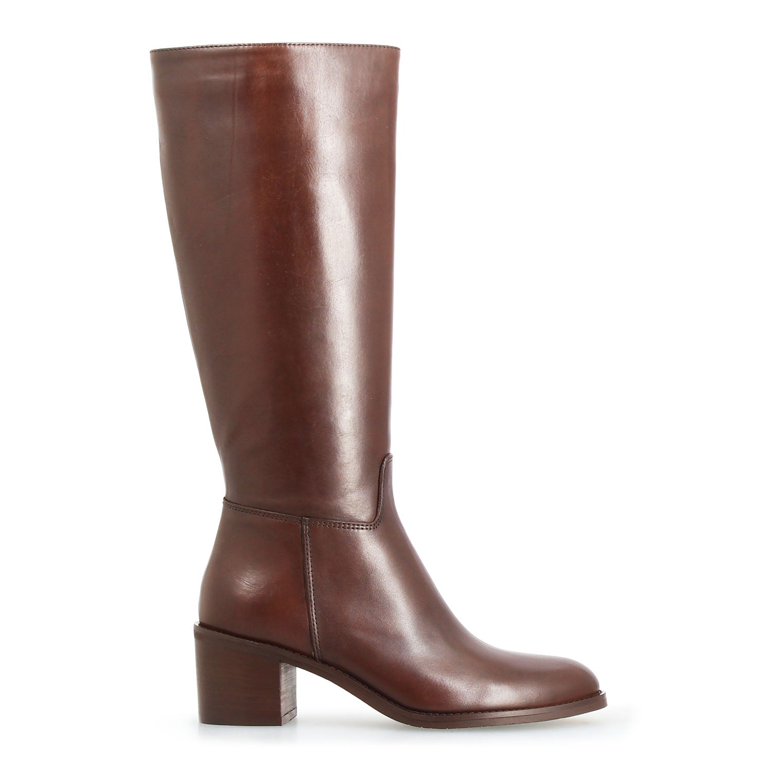 Leonardo Shoes Messala stivali donna pelle marrone tacco 6 cm