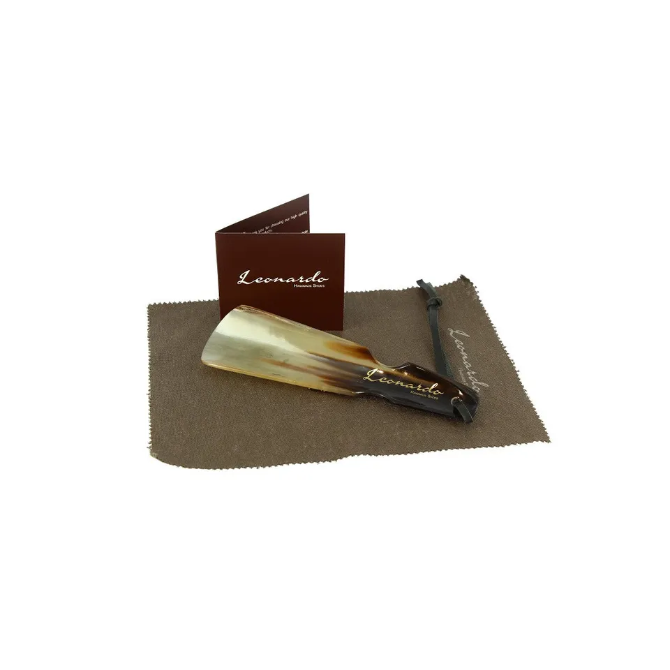 Leonardo Shoes calzascarpe vero corno 180 mm cordino pelle