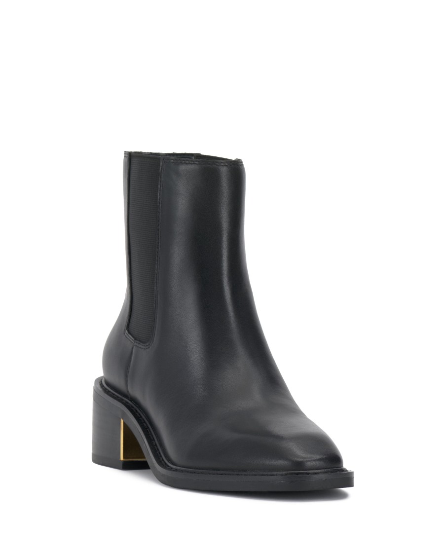 Vince Camuto Glina Stivaletti Chelsea Tacco Blocco Oro