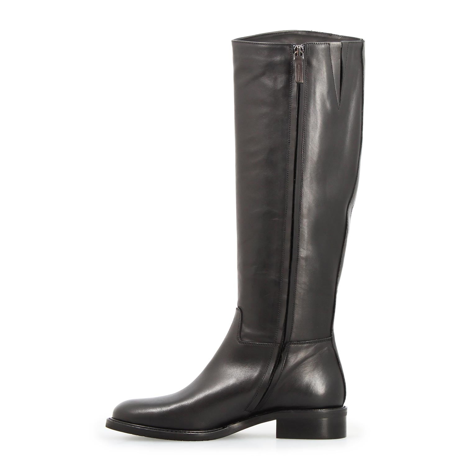 Leonardo Shoes Stivali Donna Palatina L stivali nero pelle tacco basso
