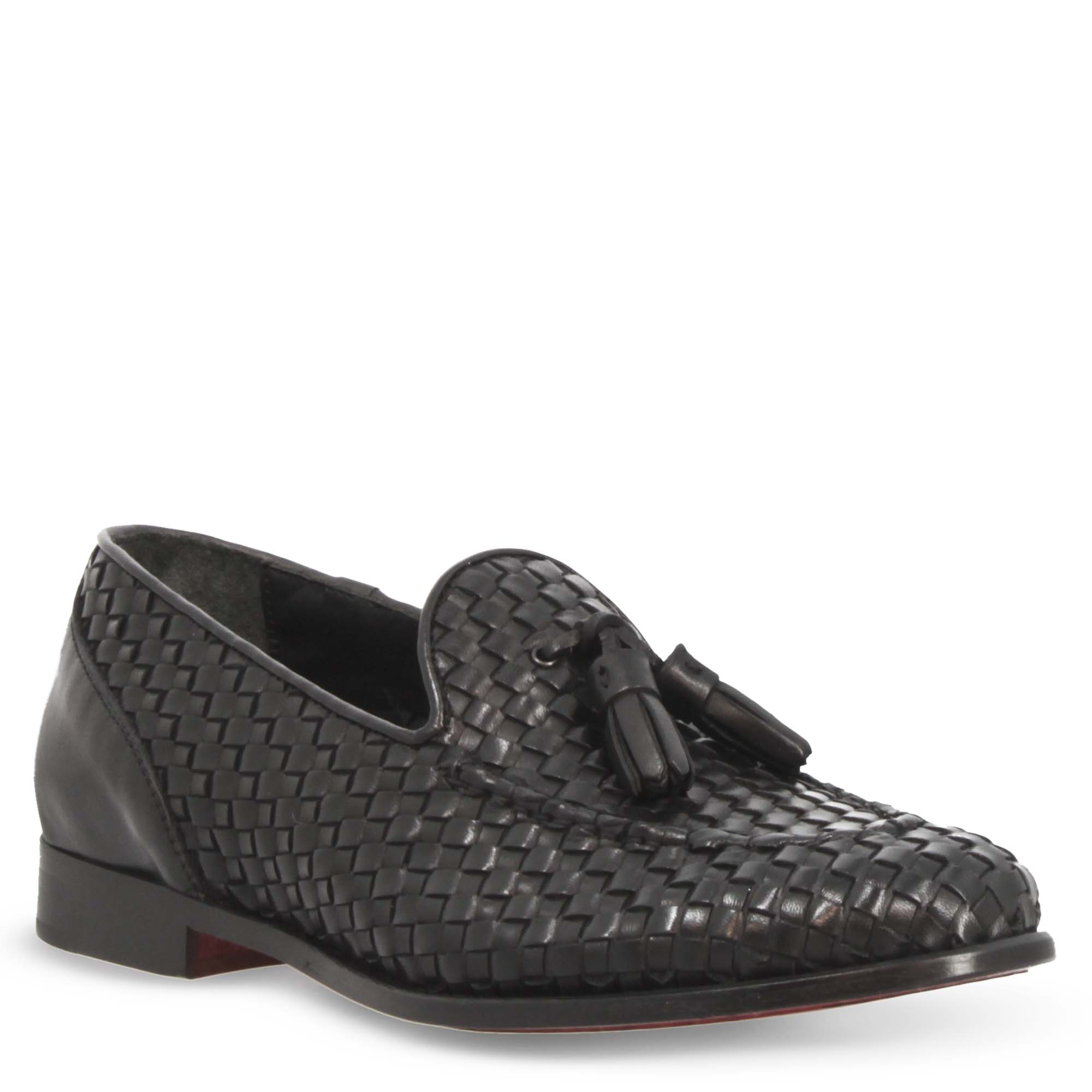 Leonardo Shoes Novella mocassini donna pelle nero nappine