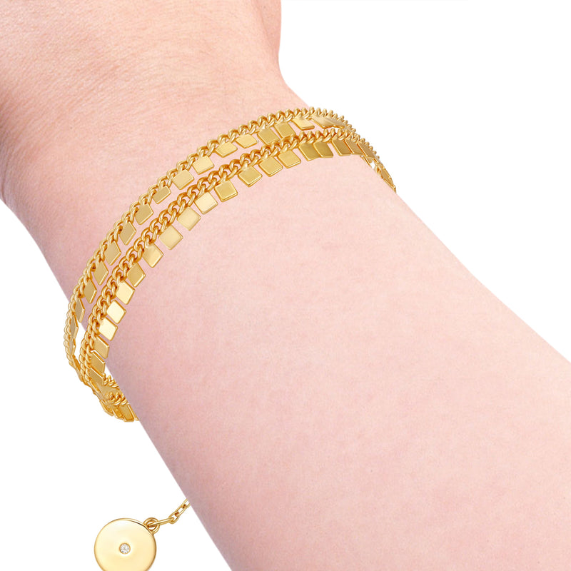 Vince Camuto Tripla Fila bracciale oro catena regolabile