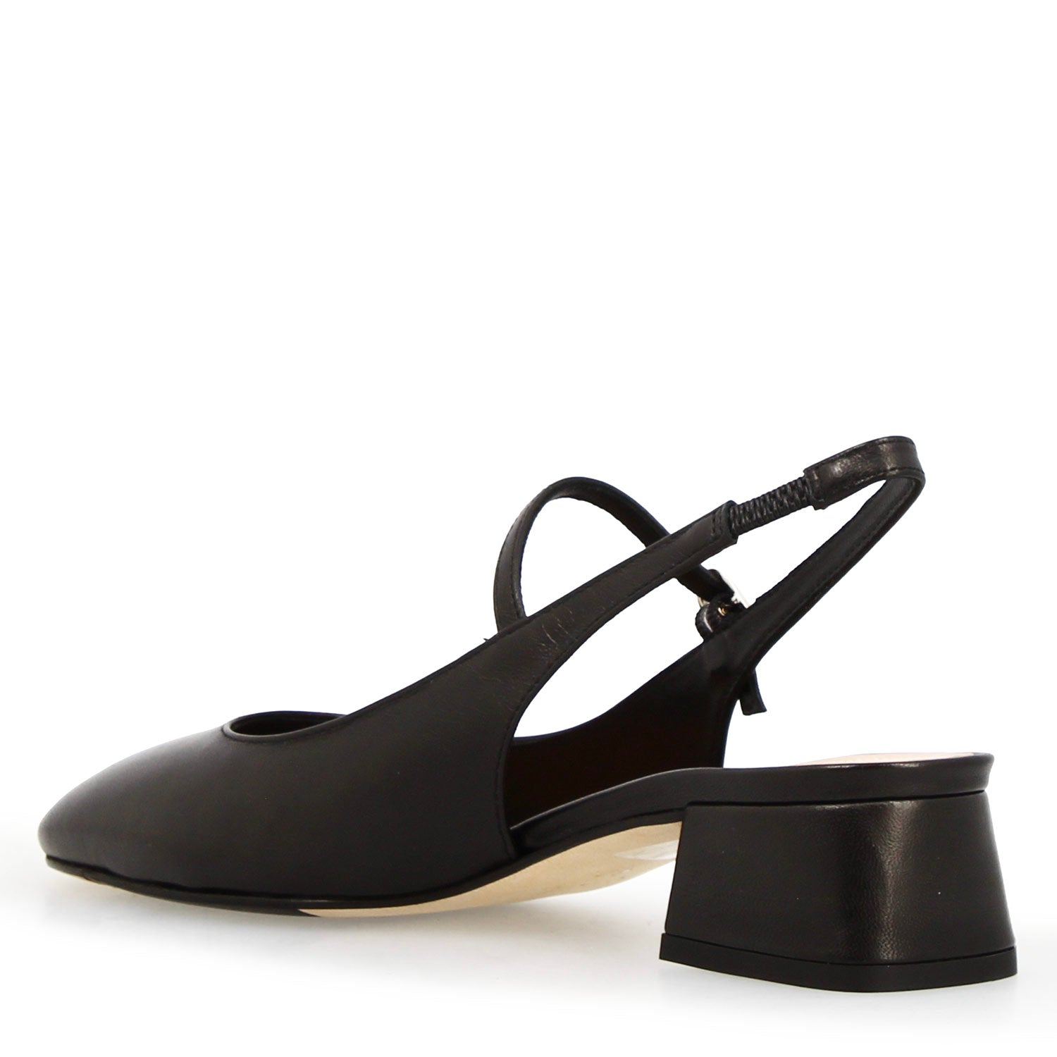 Leonardo Archita slingback pelle nero tacco 3 cm