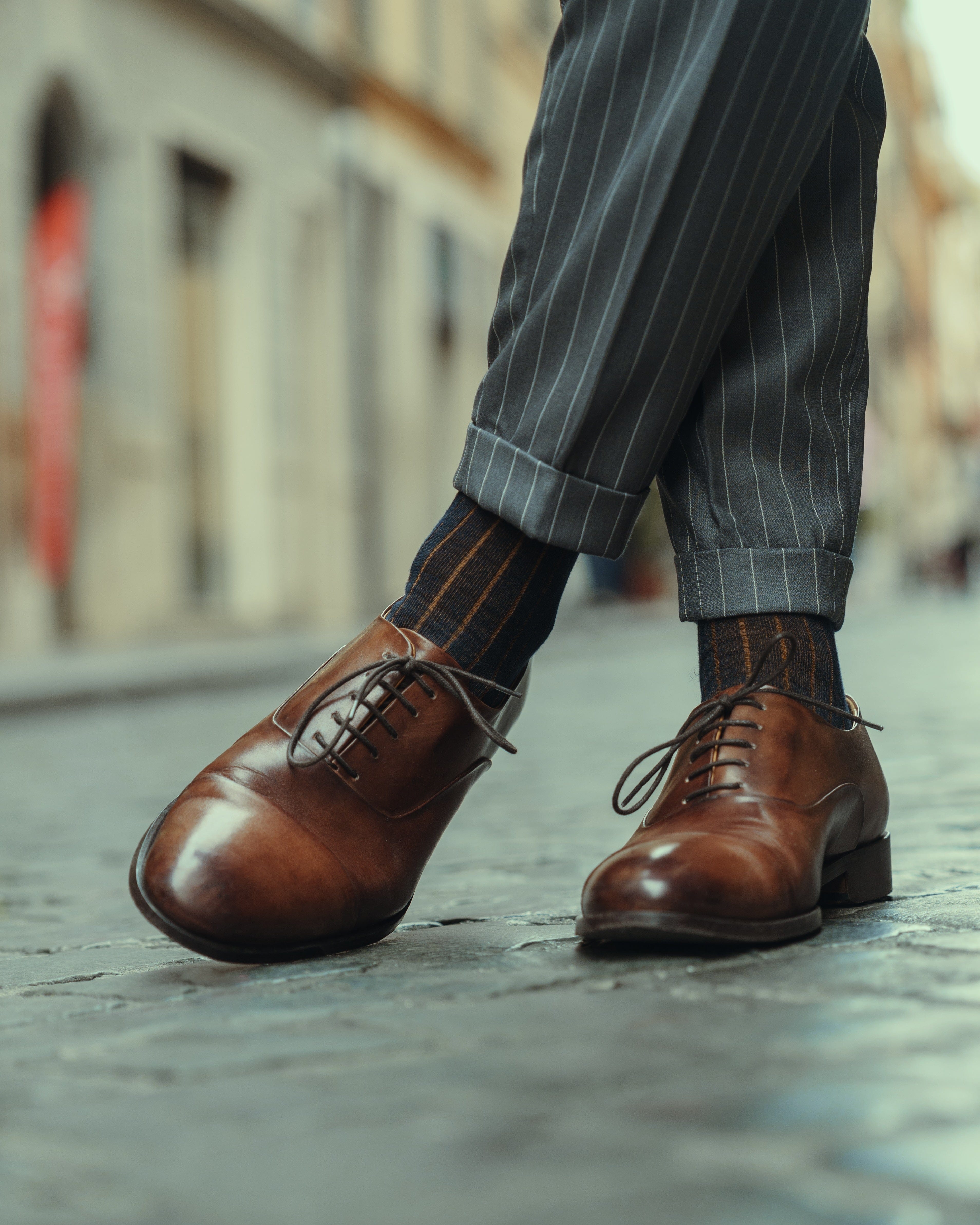Ace Marks Griffin Cap Toe Oxford scarpe oxford marrone pelle
