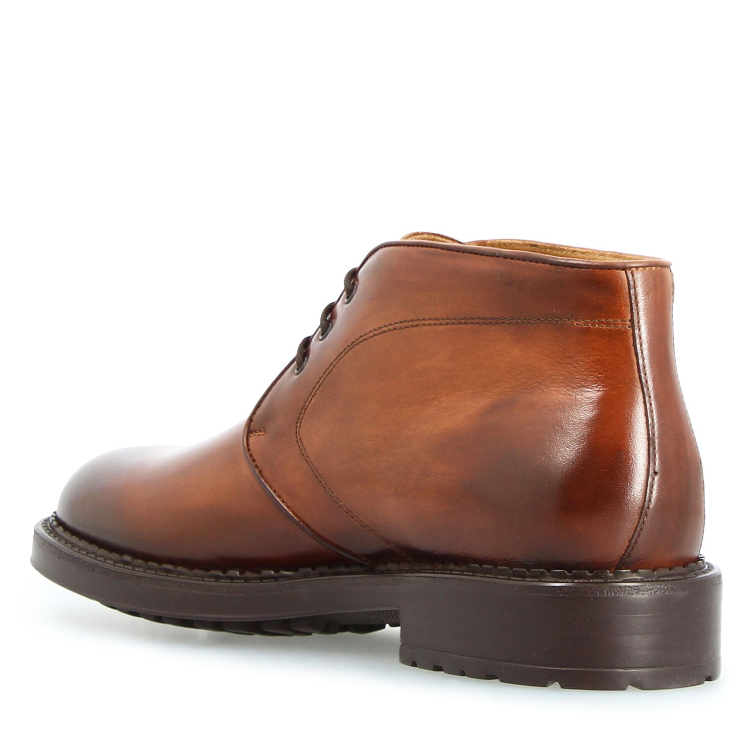 Leonardo Shoes Bacco Stivaletti Uomo Pelle Marrone Cognac
