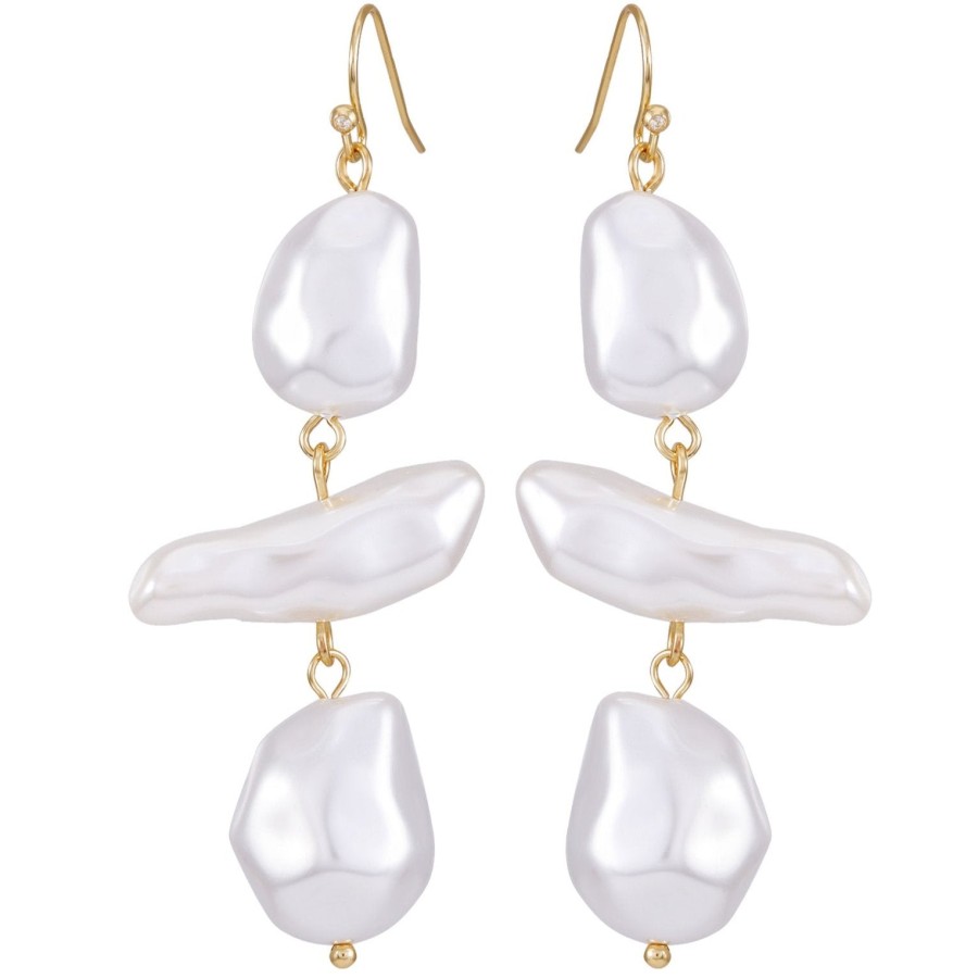 Vince Camuto Orecchini Pendenti Lineari perle montatura oro